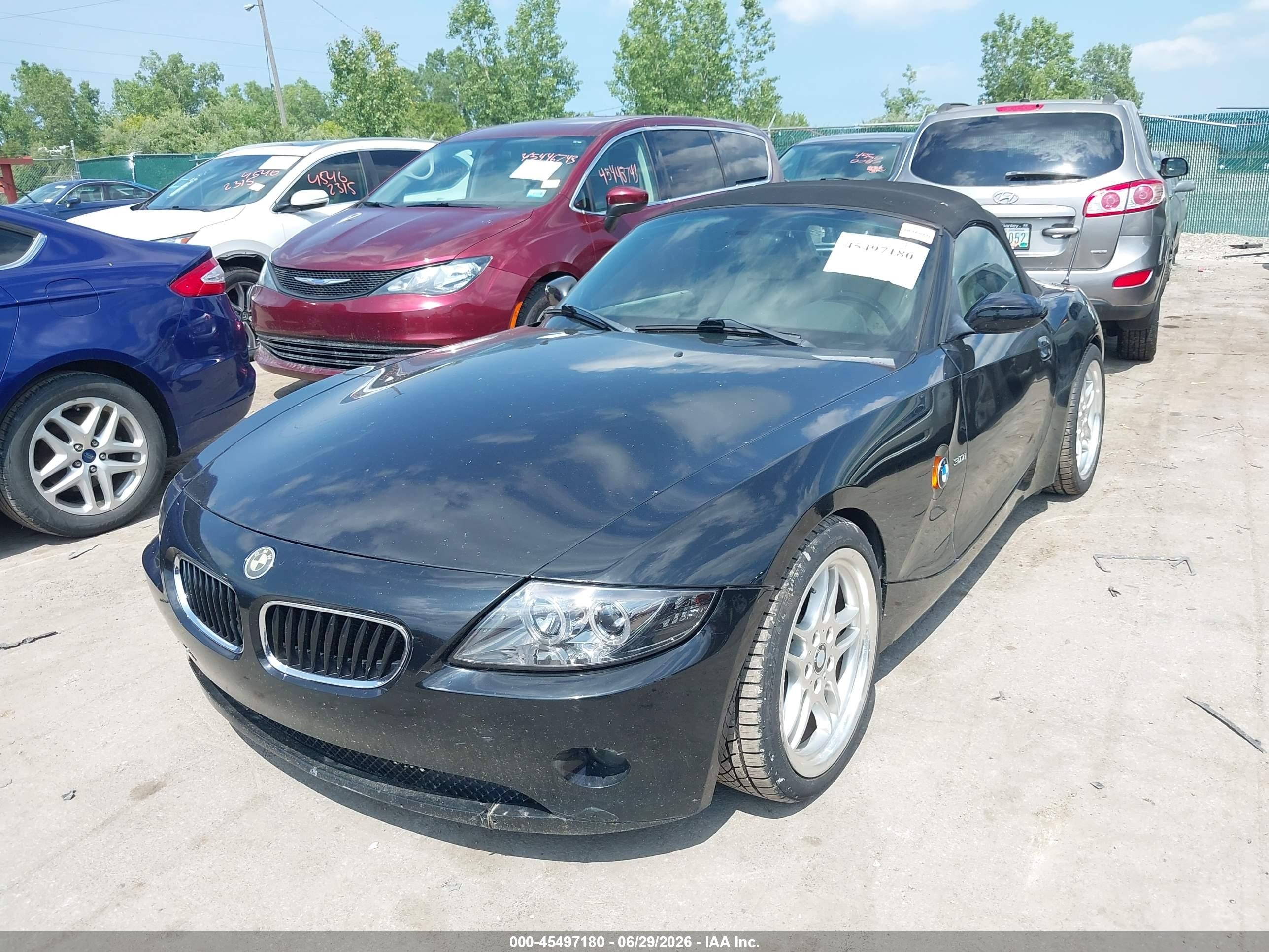 2003 Bmw Z4 3.0i Black vin: 4USBT53493LU06092