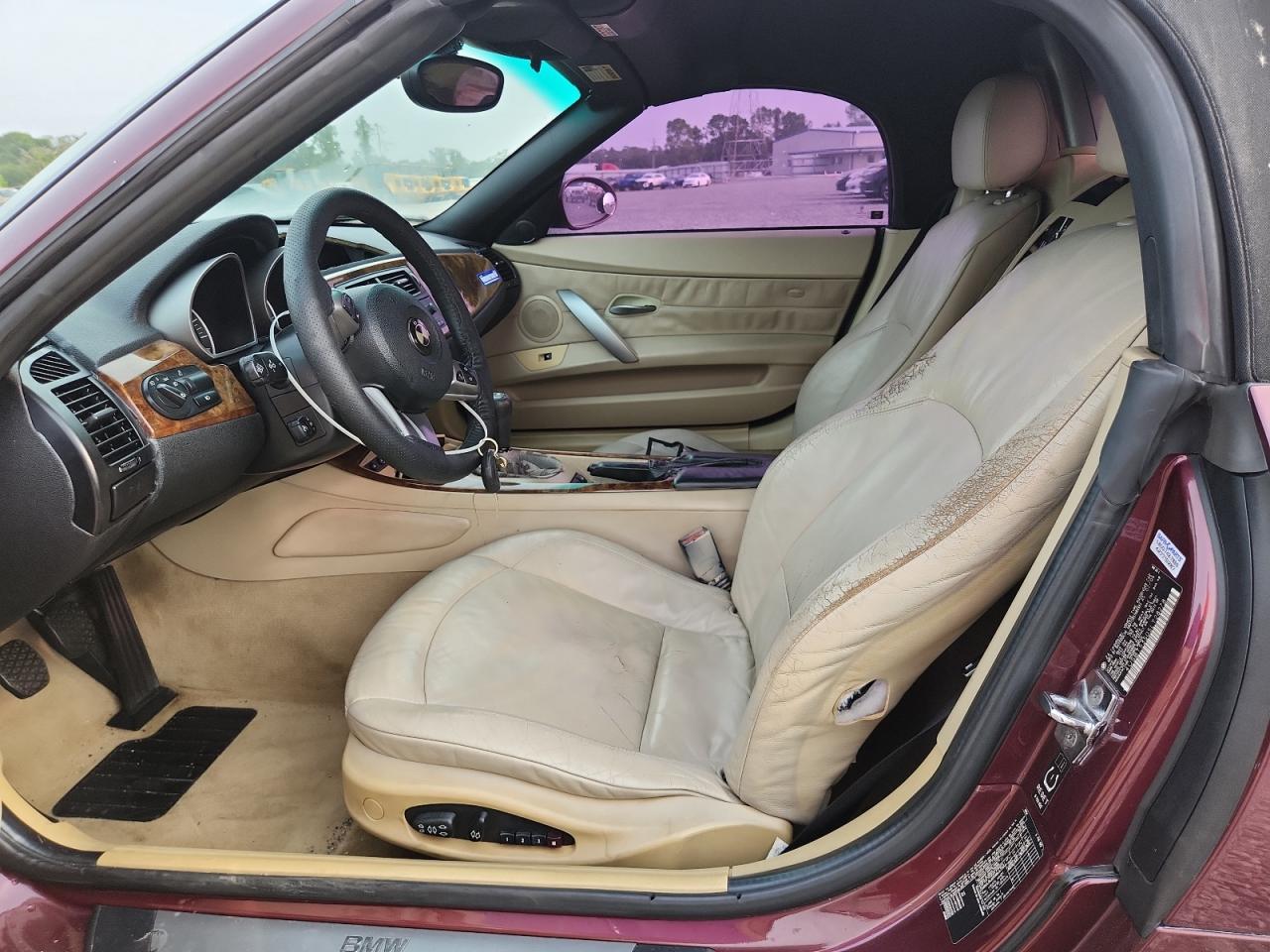 2005 Bmw Z4 3.0 Бордовый vin: 4USBT53505LT28278