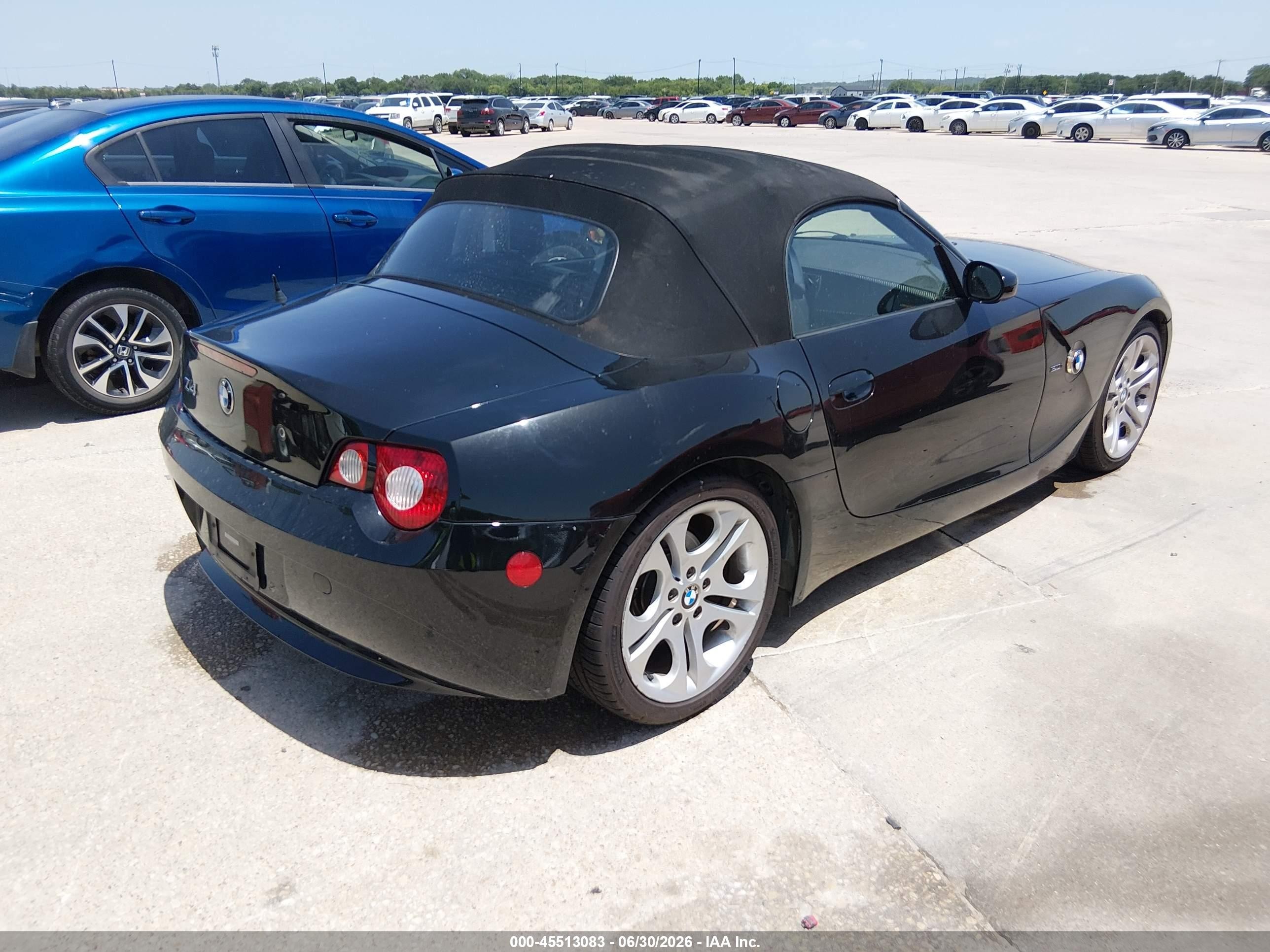 2005 Bmw Z4 3.0i Черный vin: 4USBT53505LT29138
