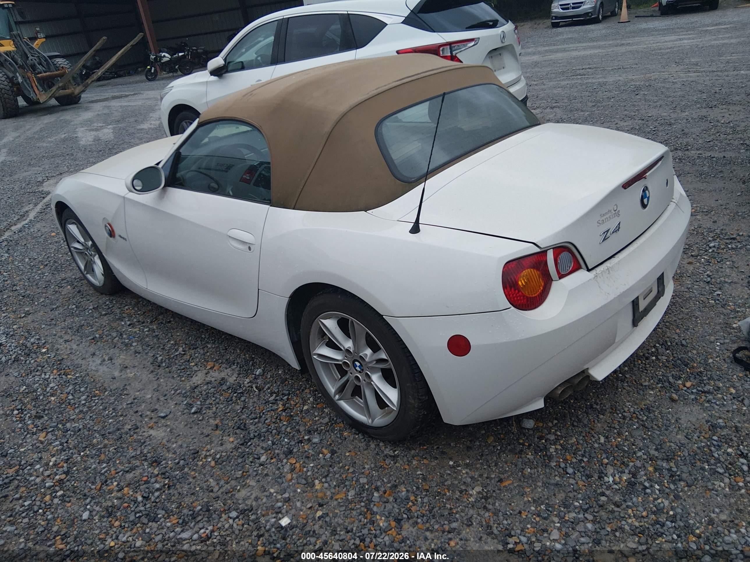2004 Bmw Z4 3.0i Белый vin: 4USBT53544LU06639