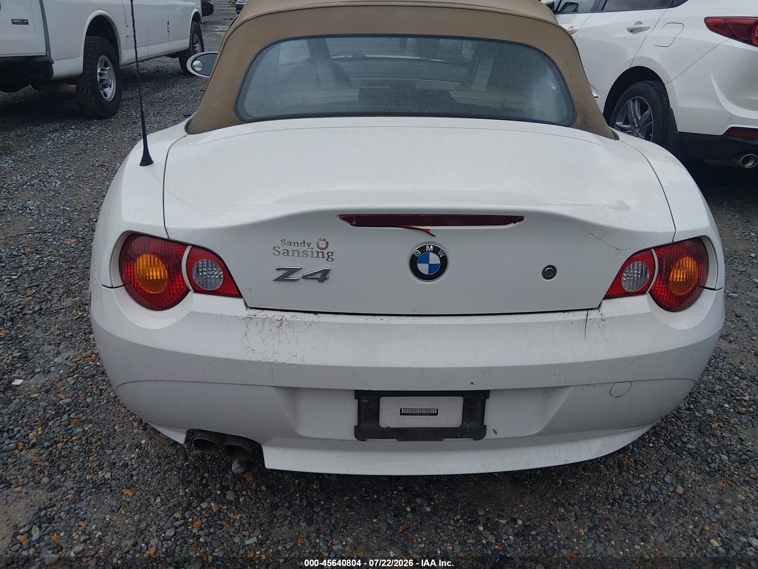 2004 Bmw Z4 3.0i Белый vin: 4USBT53544LU06639