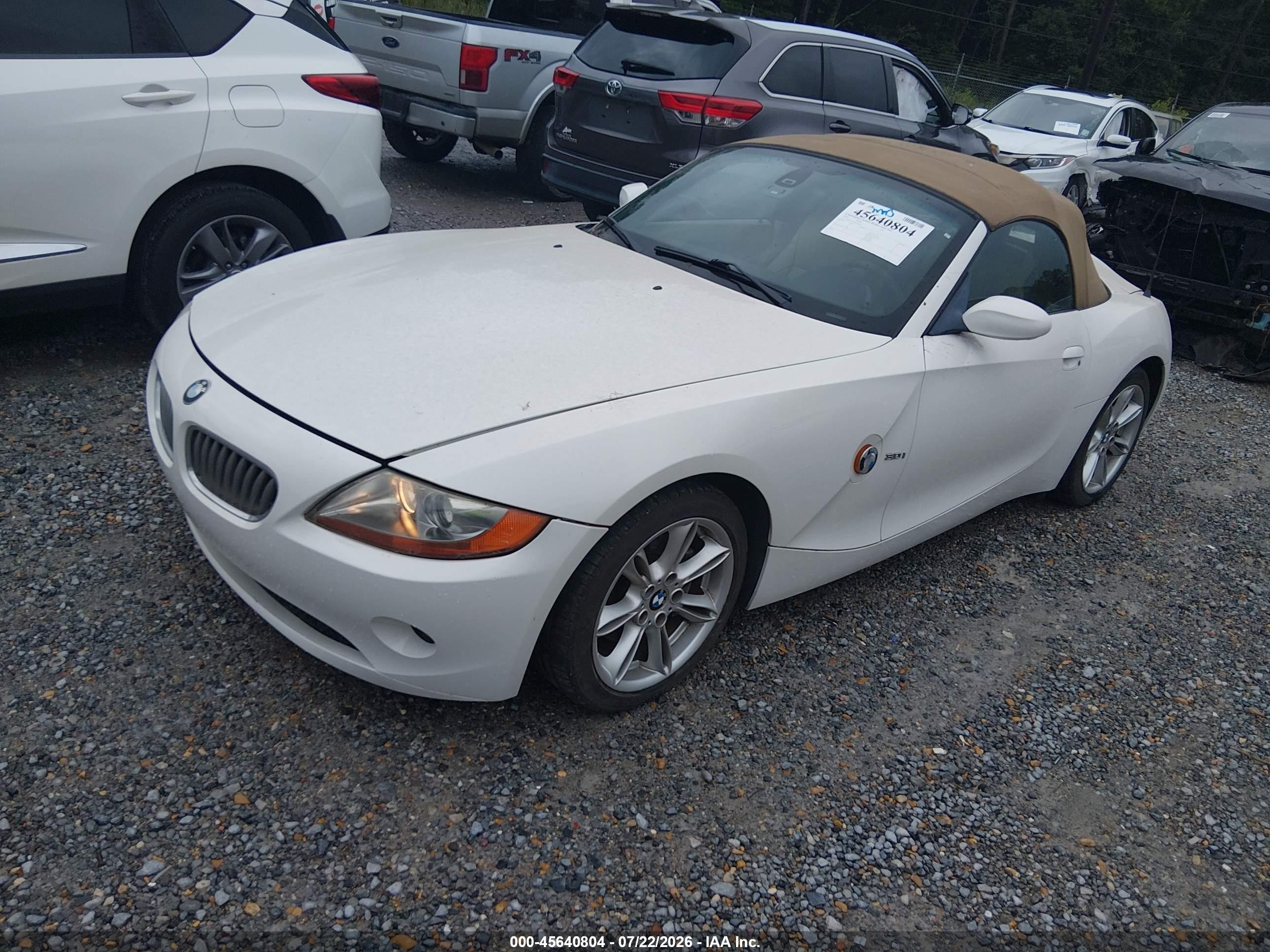 2004 Bmw Z4 3.0i Белый vin: 4USBT53544LU06639