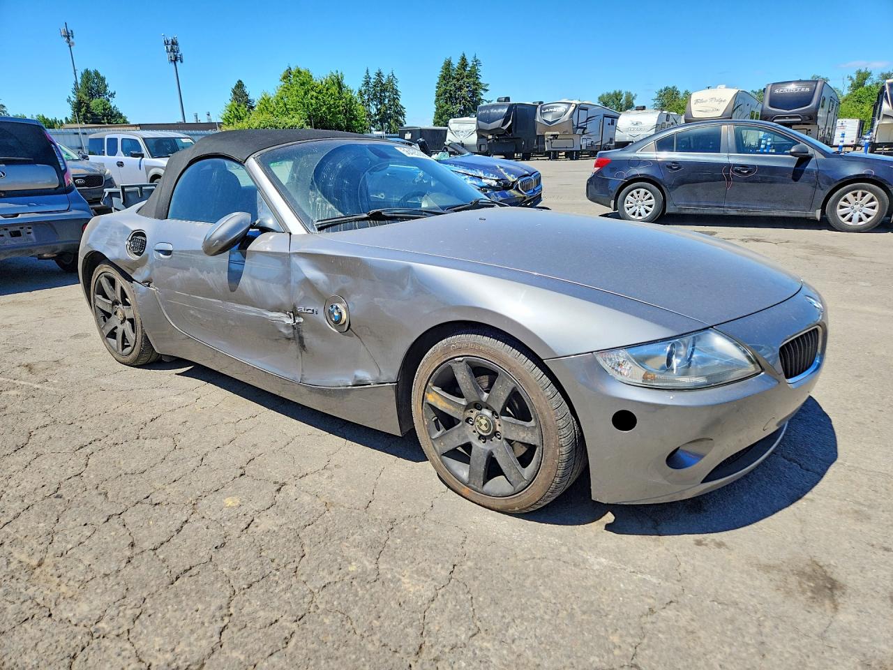 2005 Bmw Z4 3.0 Silver vin: 4USBT53545LT28672