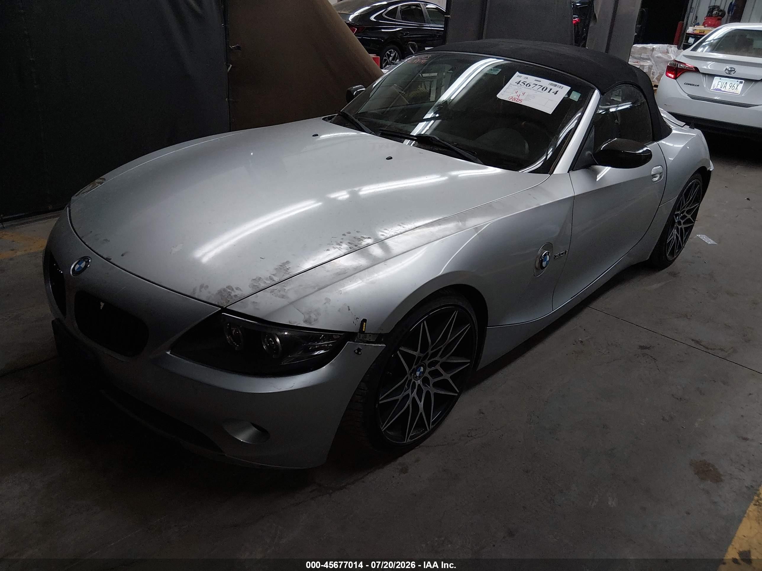 2004 Bmw Z4 3.0i Silver vin: 4USBT53584LT25076