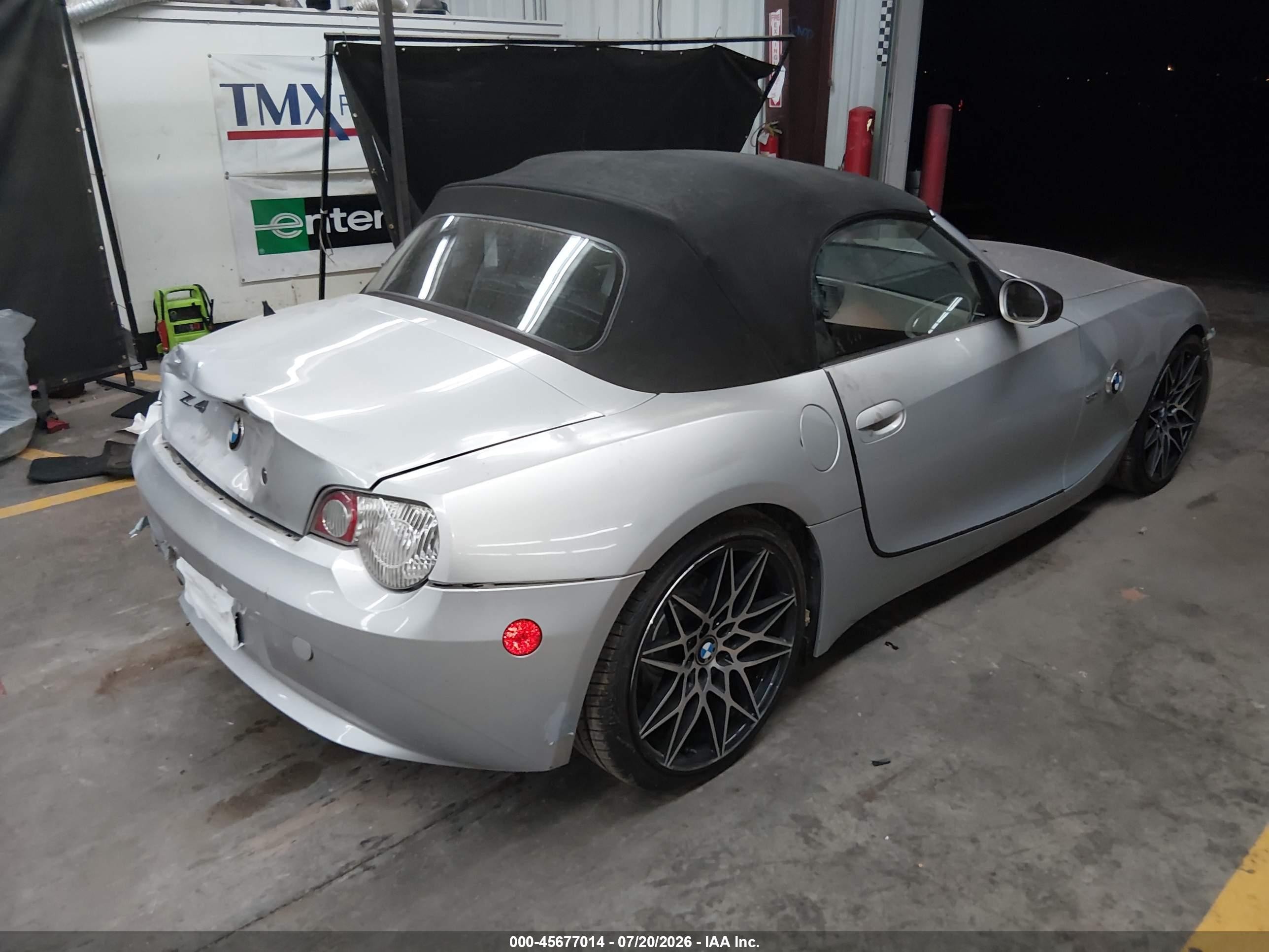 2004 Bmw Z4 3.0i Silver vin: 4USBT53584LT25076