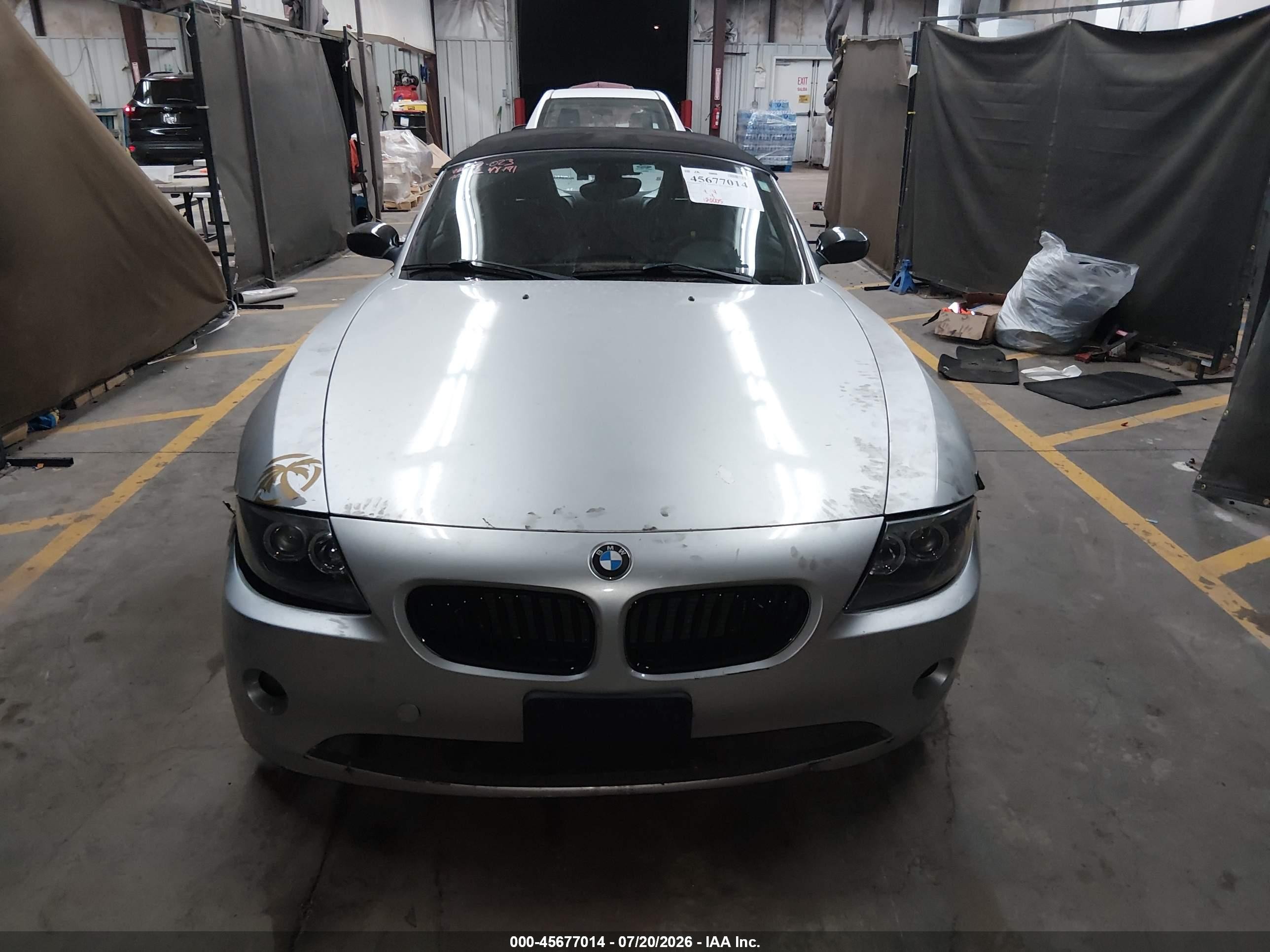 2004 Bmw Z4 3.0i Silver vin: 4USBT53584LT25076