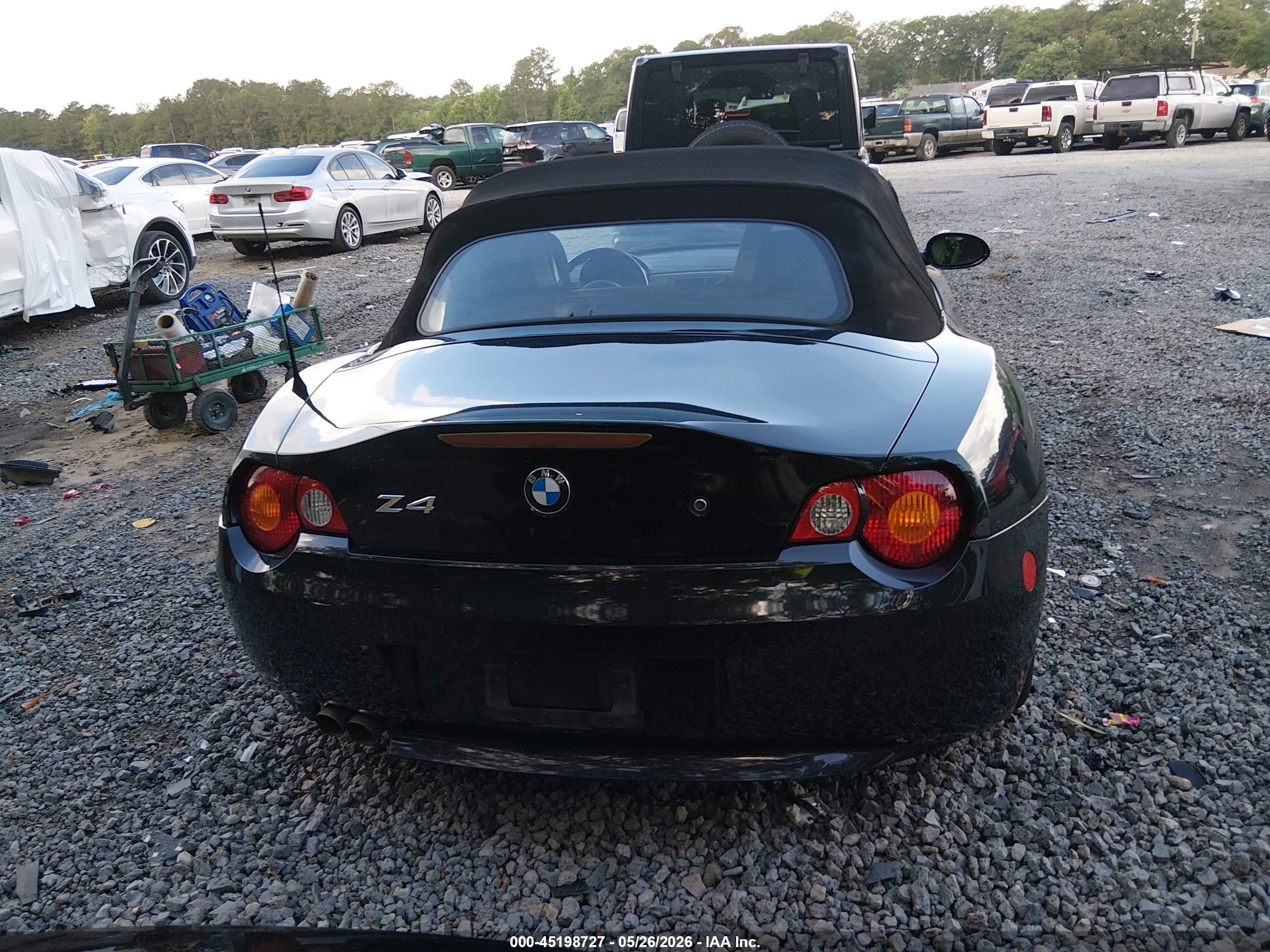 2004 Bmw Z4 3.0i Black vin: 4USBT53594LT25149