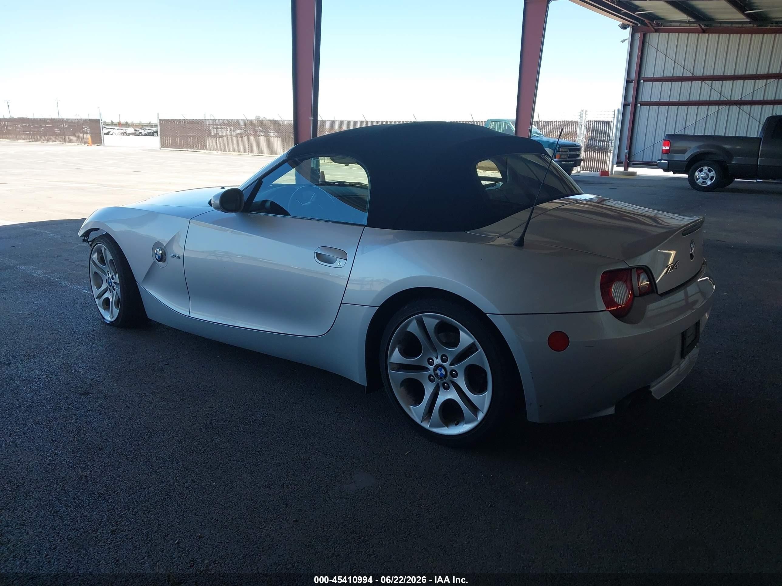 2005 Bmw Z4 3.0i Silver vin: 4USBT535X5LU10163