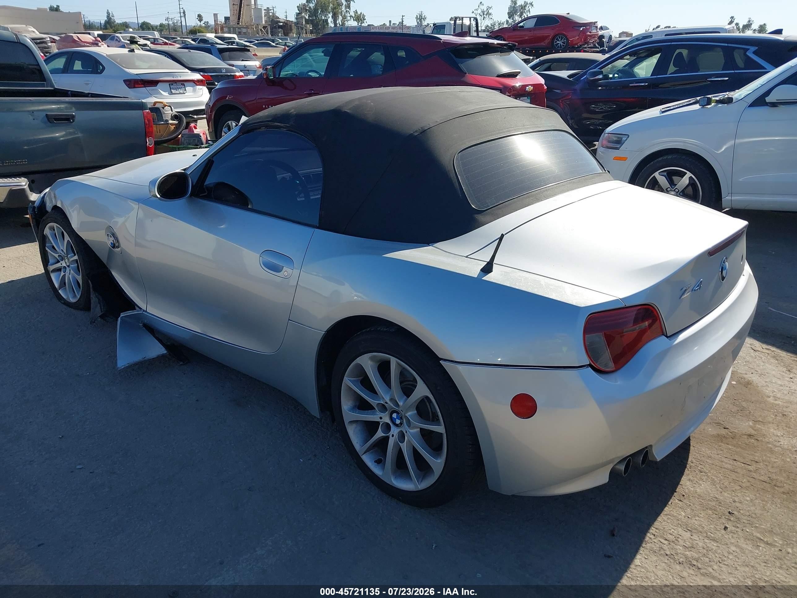 2007 Bmw Z4 3.0i Silver vin: 4USBU33517LW70617