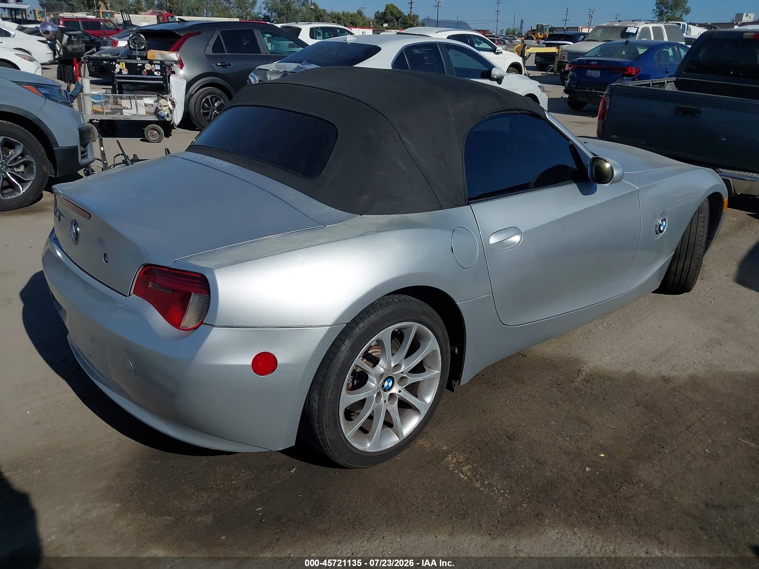 2007 Bmw Z4 3.0i Silver vin: 4USBU33517LW70617