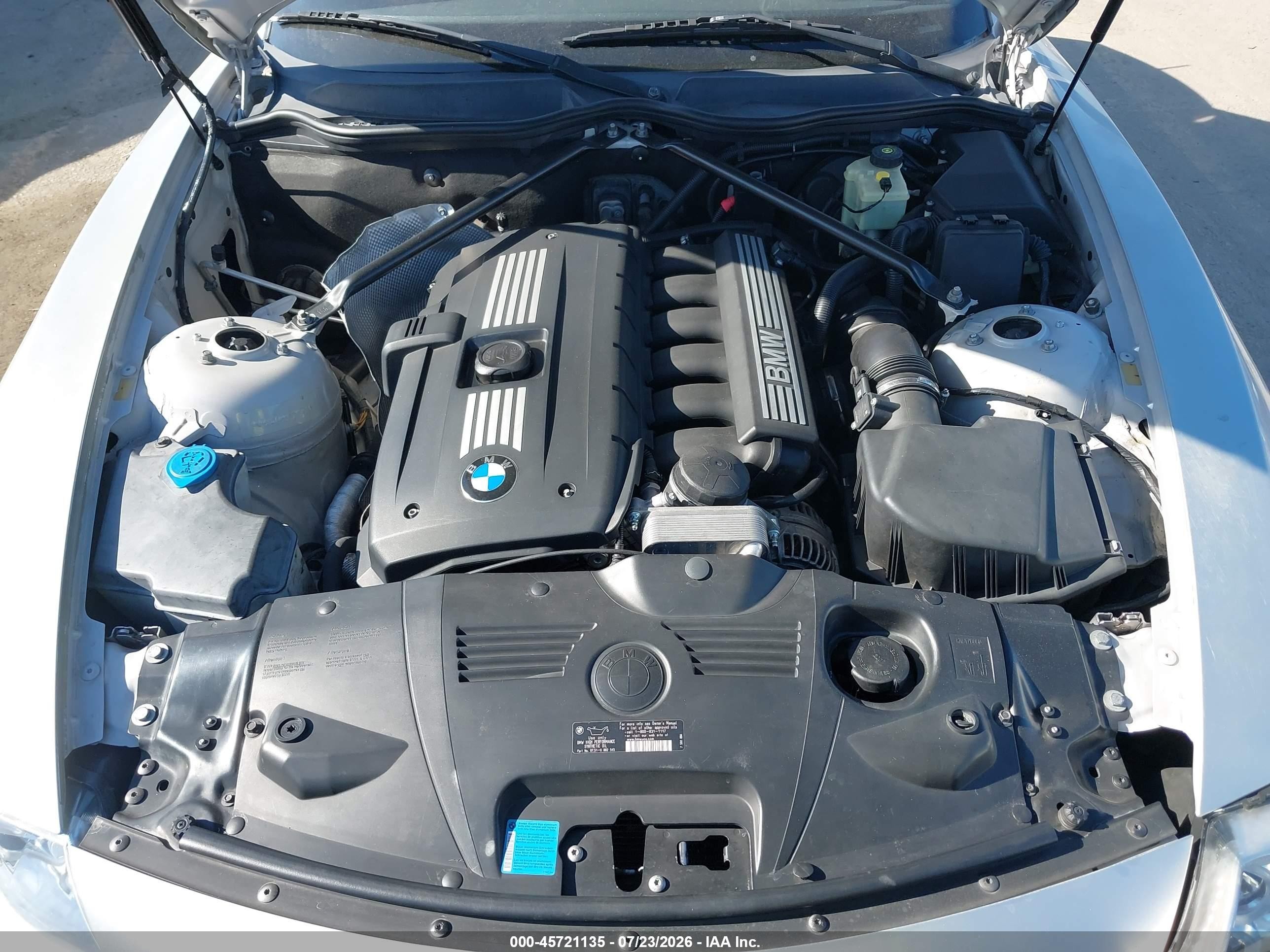 2007 Bmw Z4 3.0i Silver vin: 4USBU33517LW70617