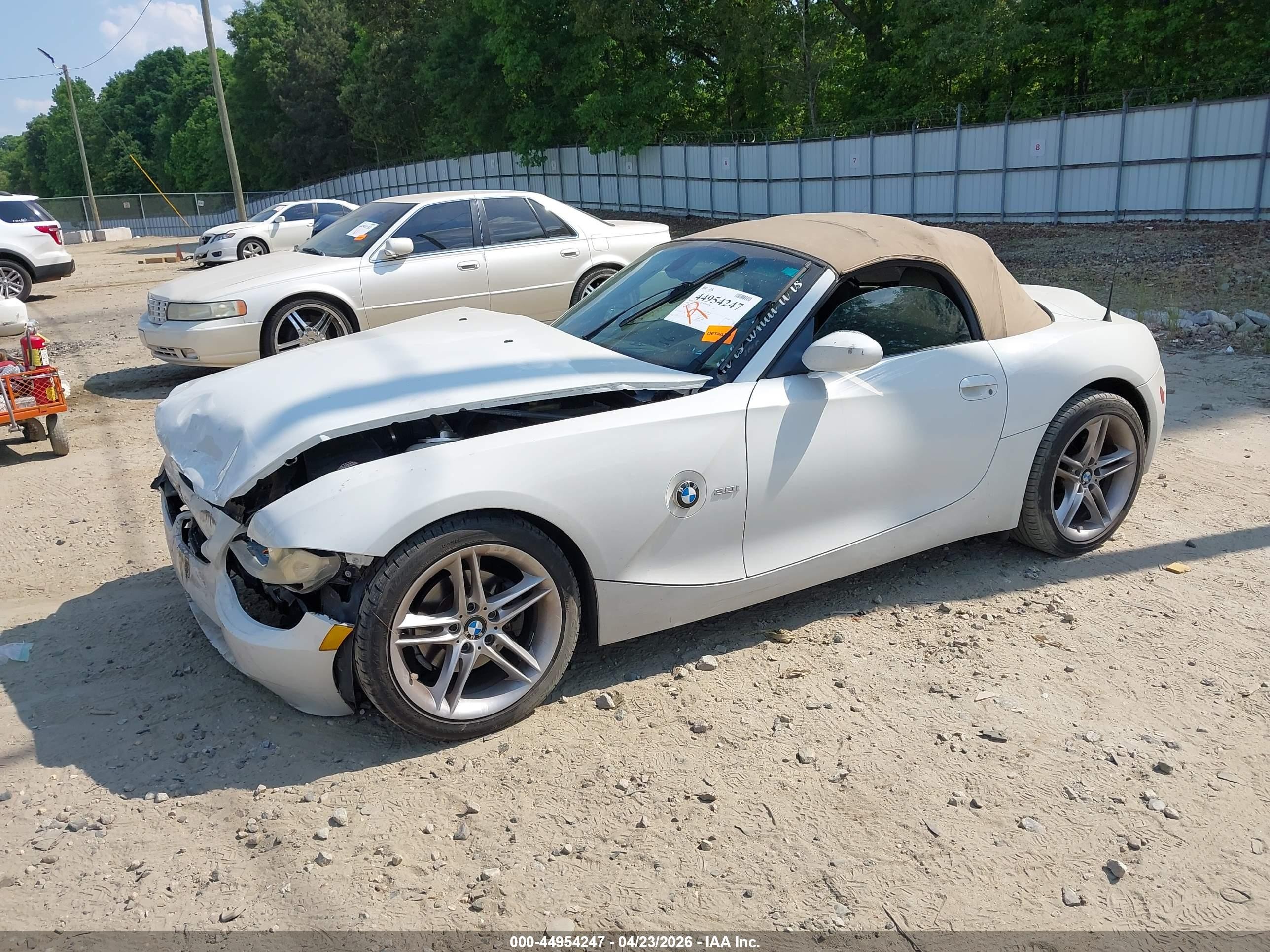 2006 Bmw Z4 3.0i White vin: 4USBU33556LW69047