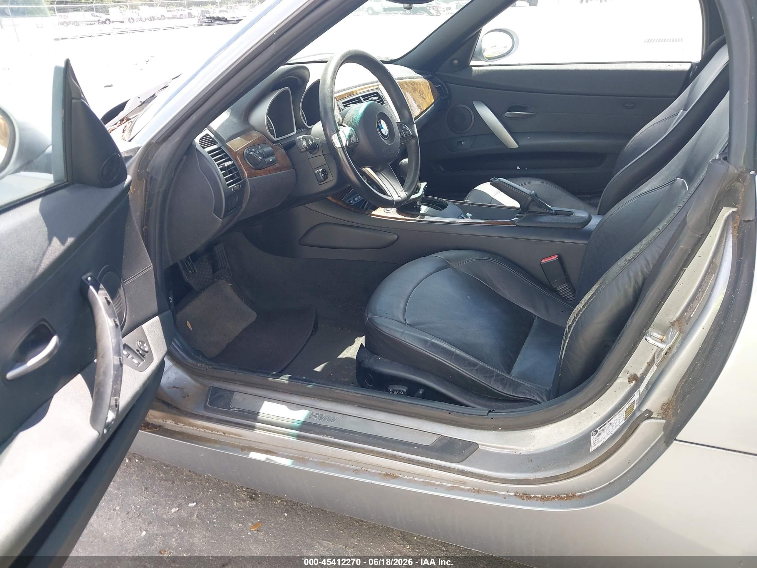 2007 Bmw Z4 3.0i Silver vin: 4USBU33557LW70815