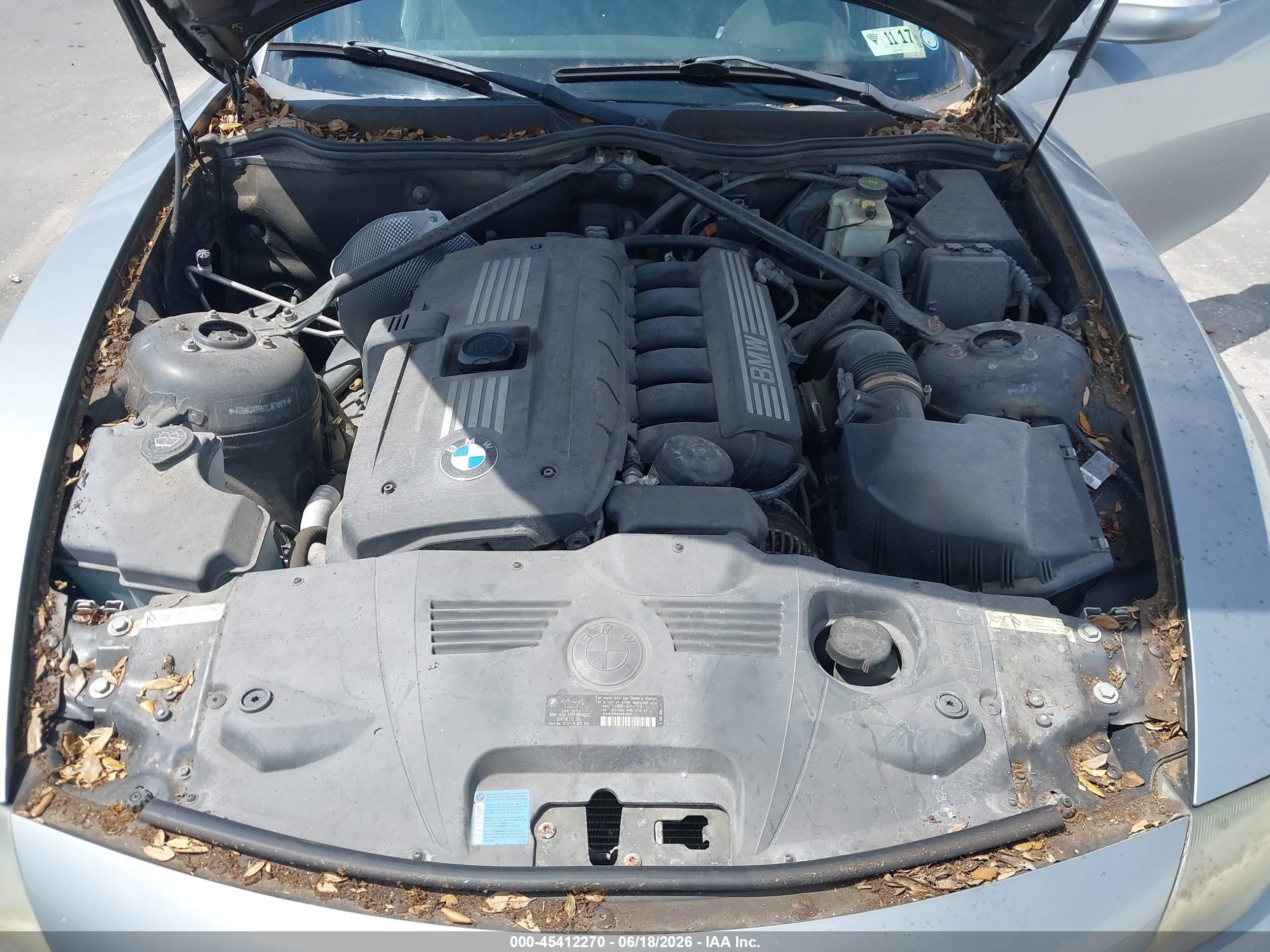 2007 Bmw Z4 3.0i Silver vin: 4USBU33557LW70815