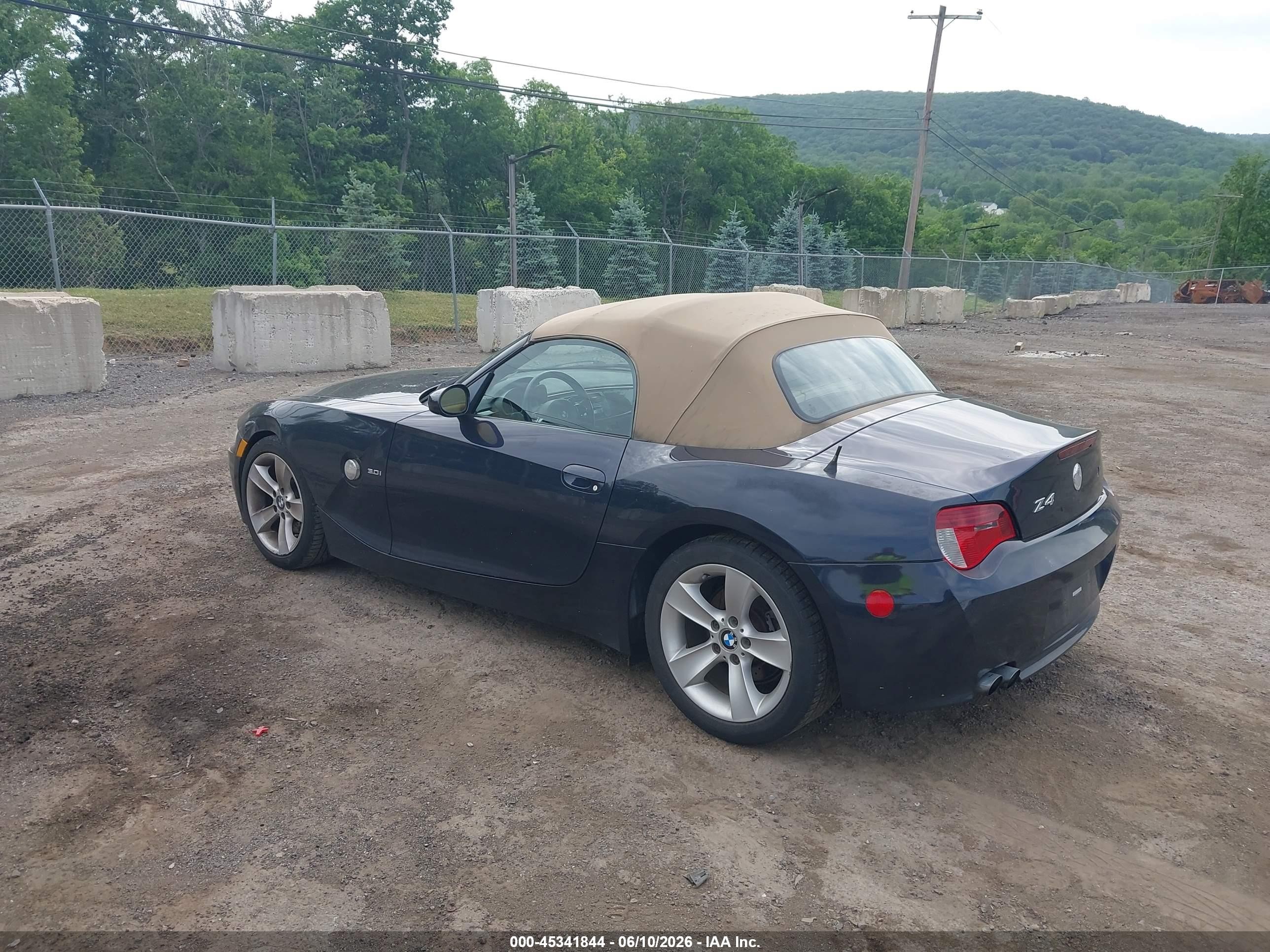 2006 Bmw Z4 3.0i Blue vin: 4USBU33566LW69073