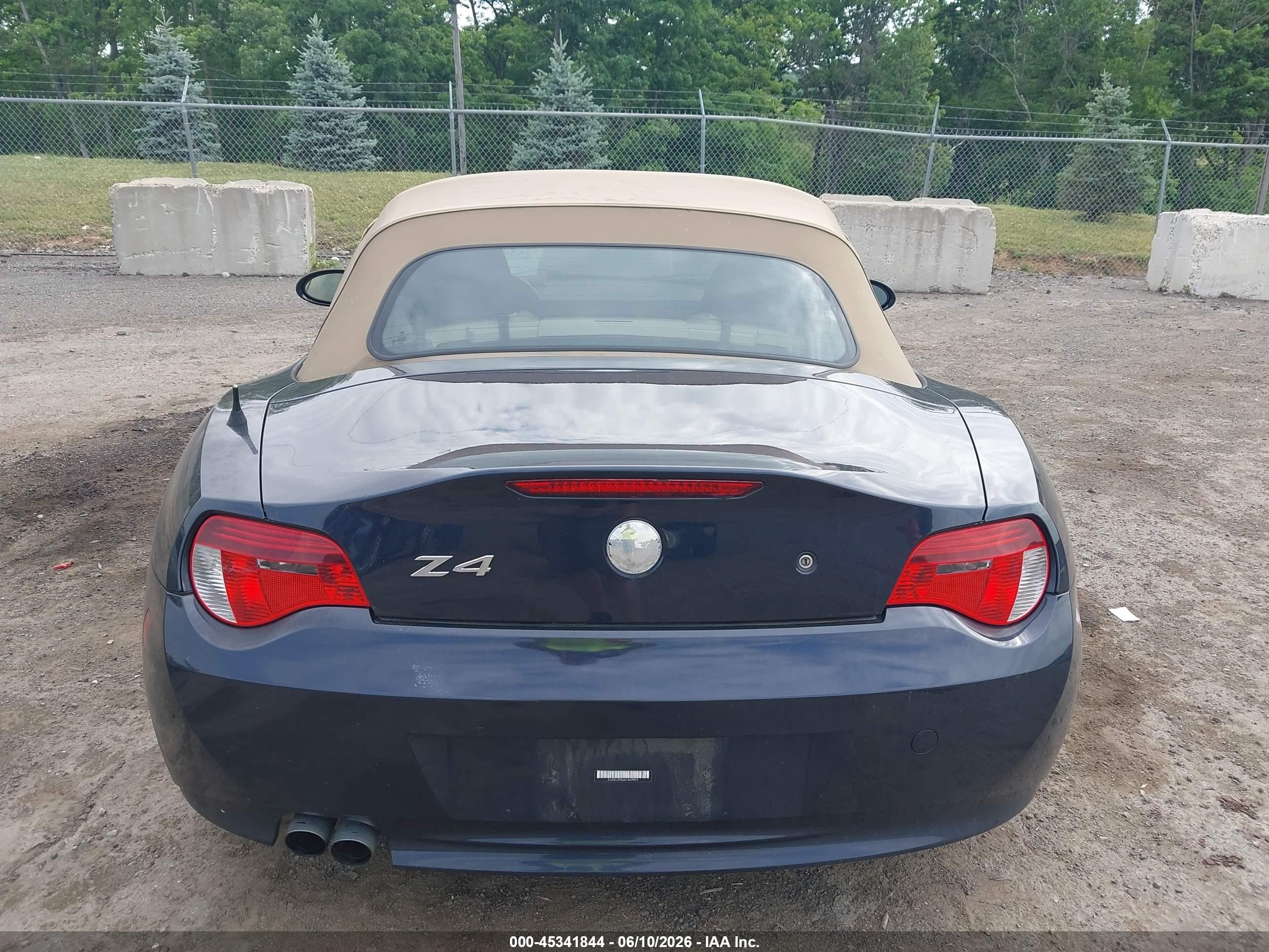 2006 Bmw Z4 3.0i Blue vin: 4USBU33566LW69073