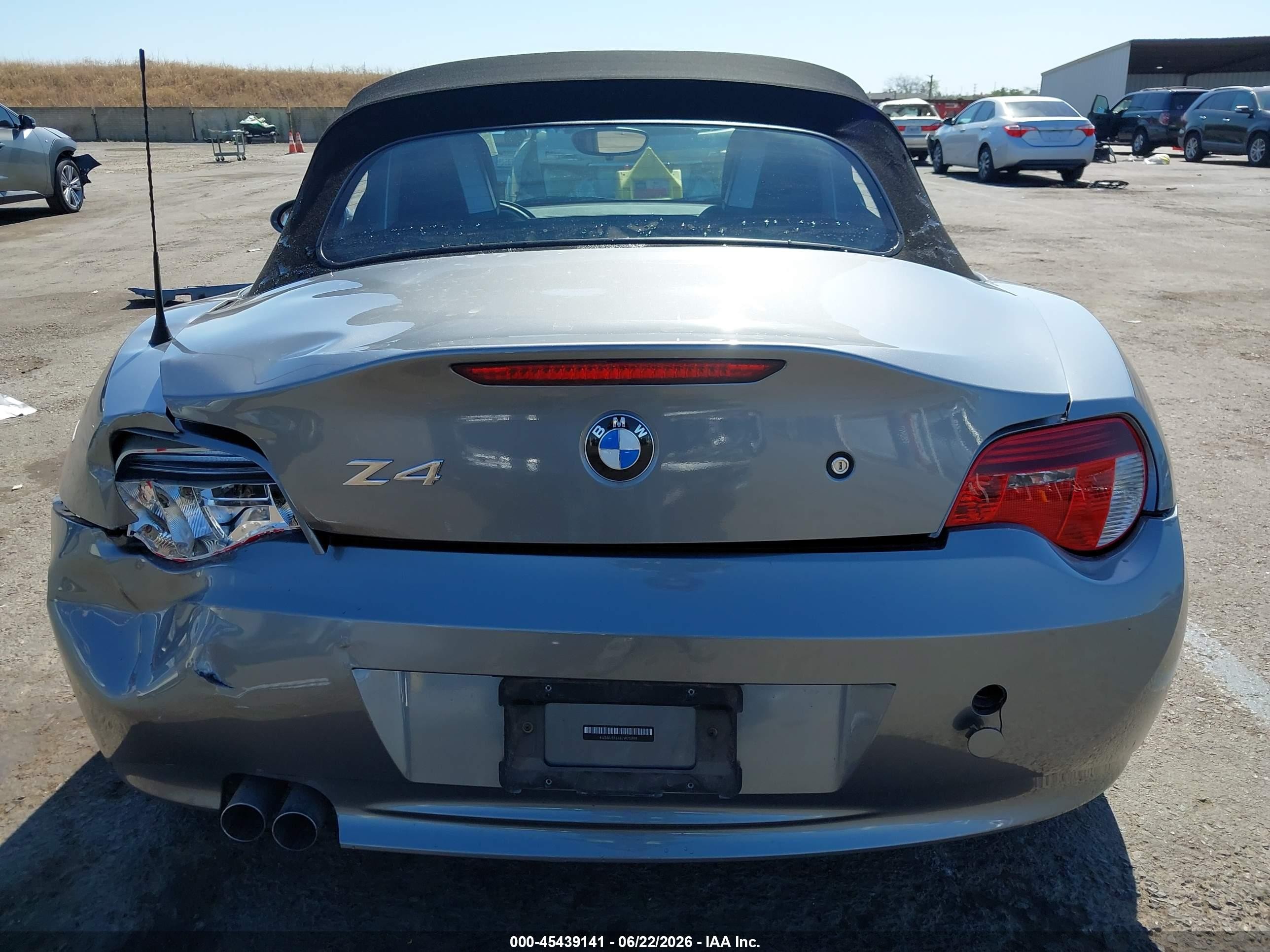 2008 Bmw Z4 3.0i Silver vin: 4USBU33578LW75399