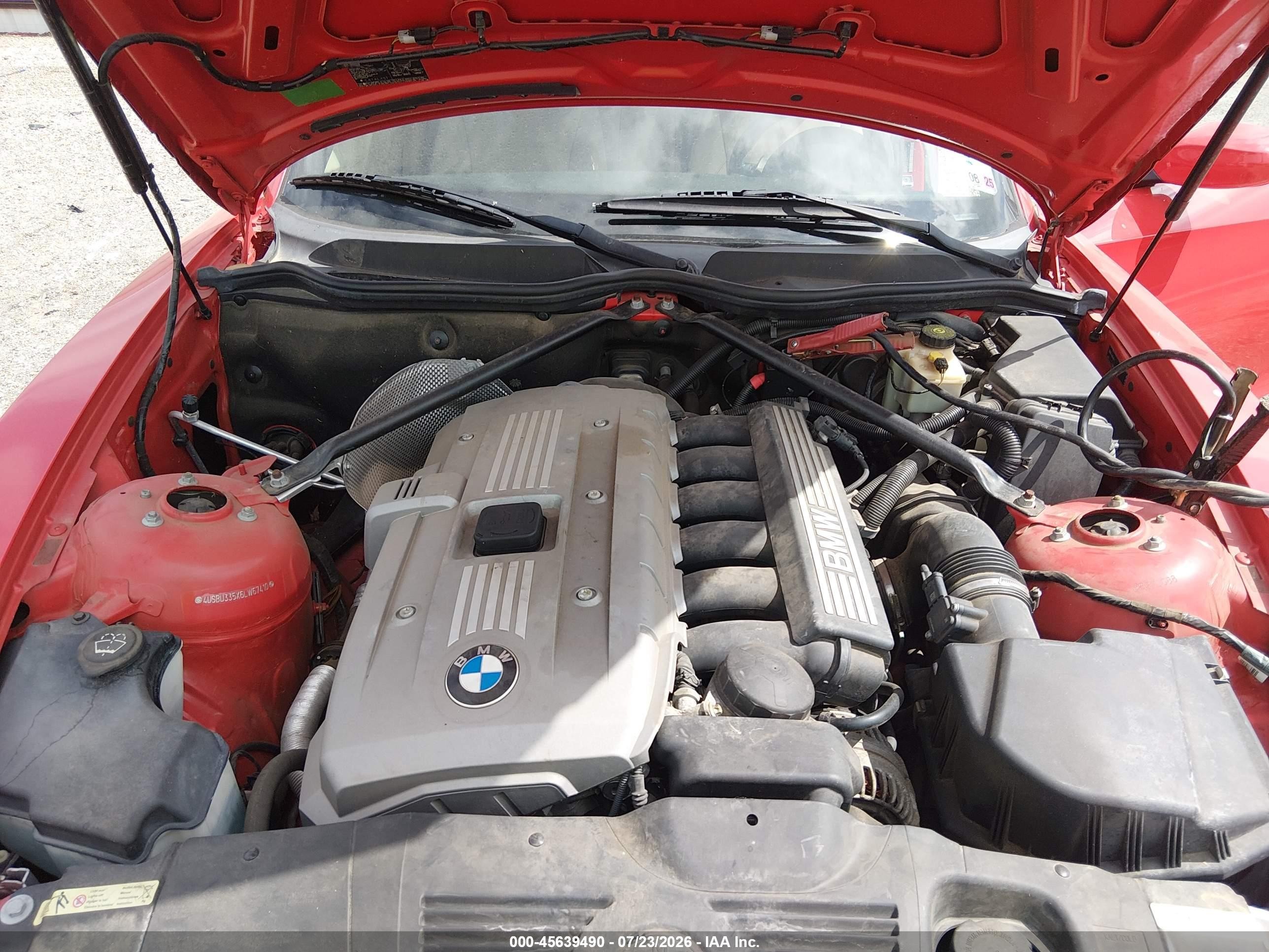 2006 Bmw Z4 3.0i Red vin: 4USBU335X6LW67410