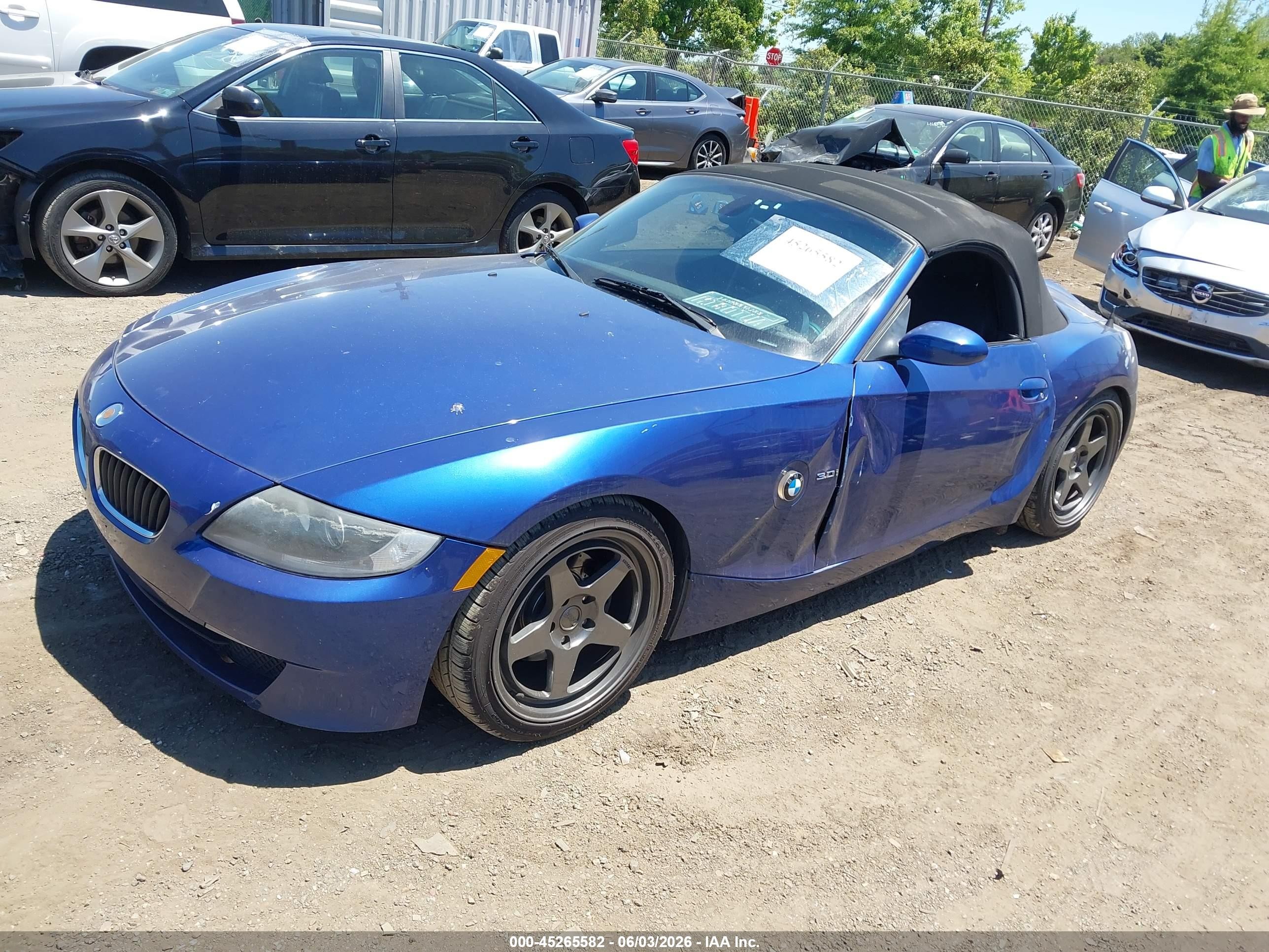 2007 Bmw Z4 3.0i Navy vin: 4USBU335X7LW71233