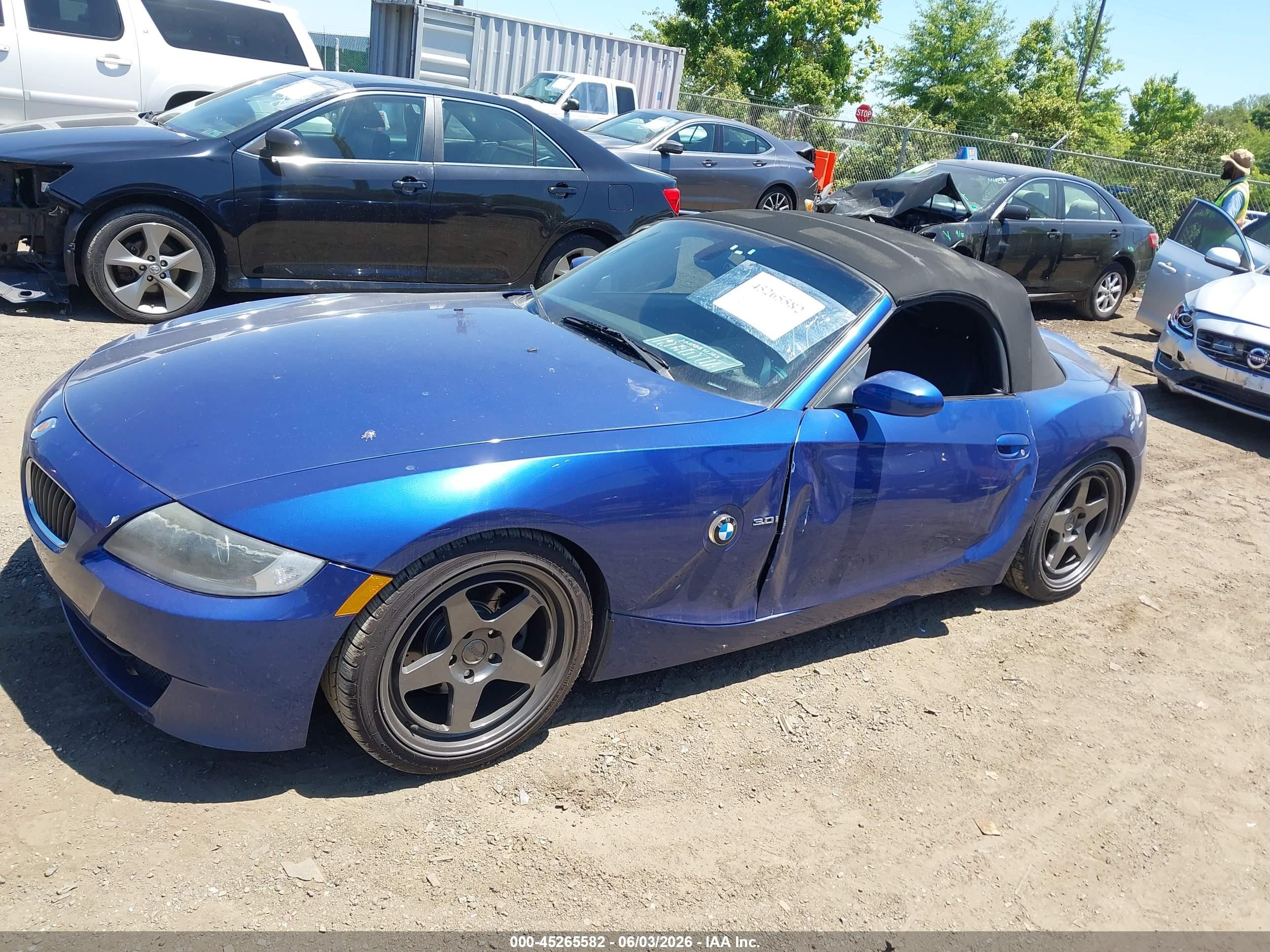 2007 Bmw Z4 3.0i Navy vin: 4USBU335X7LW71233