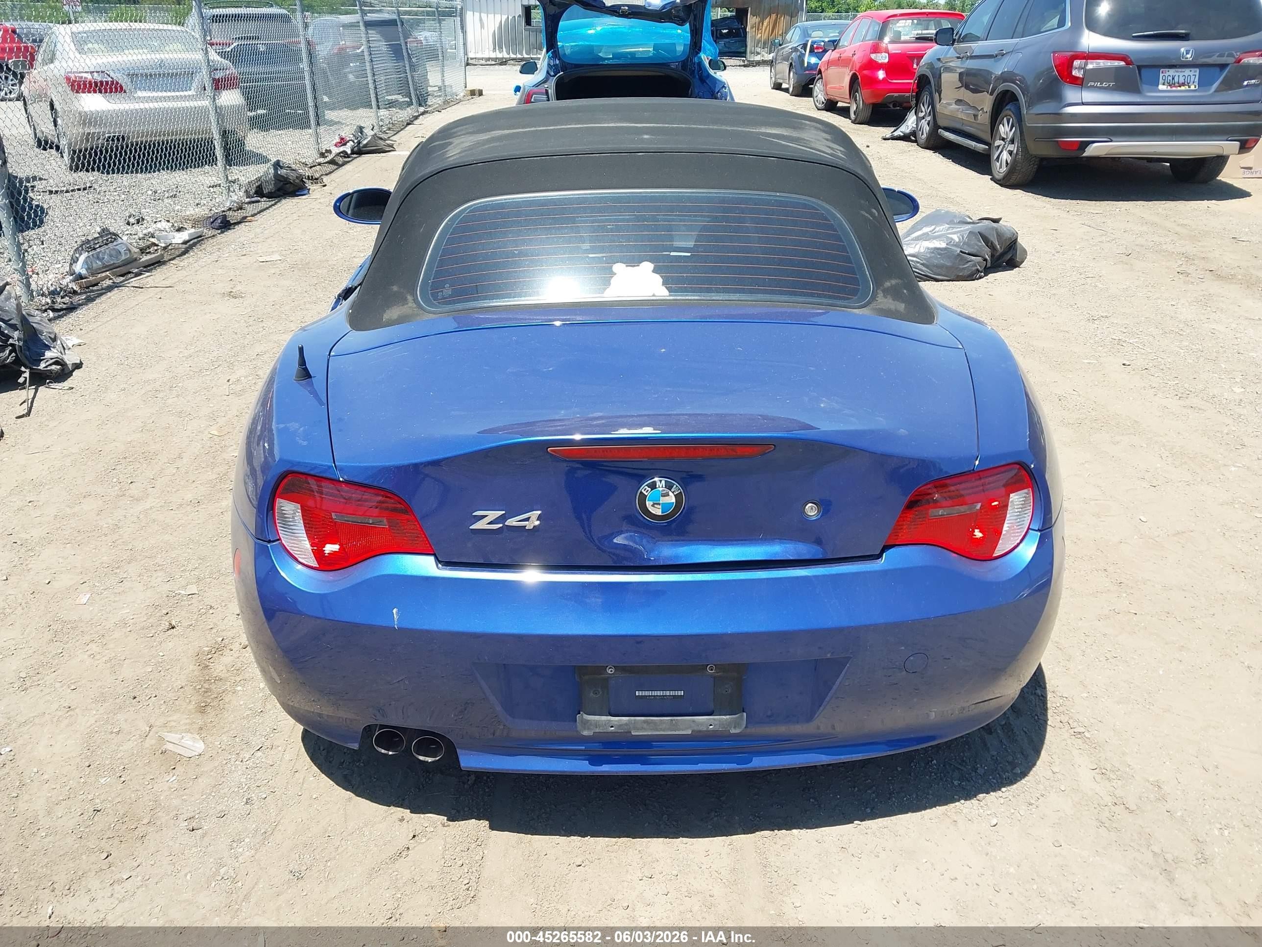 2007 Bmw Z4 3.0i Navy vin: 4USBU335X7LW71233