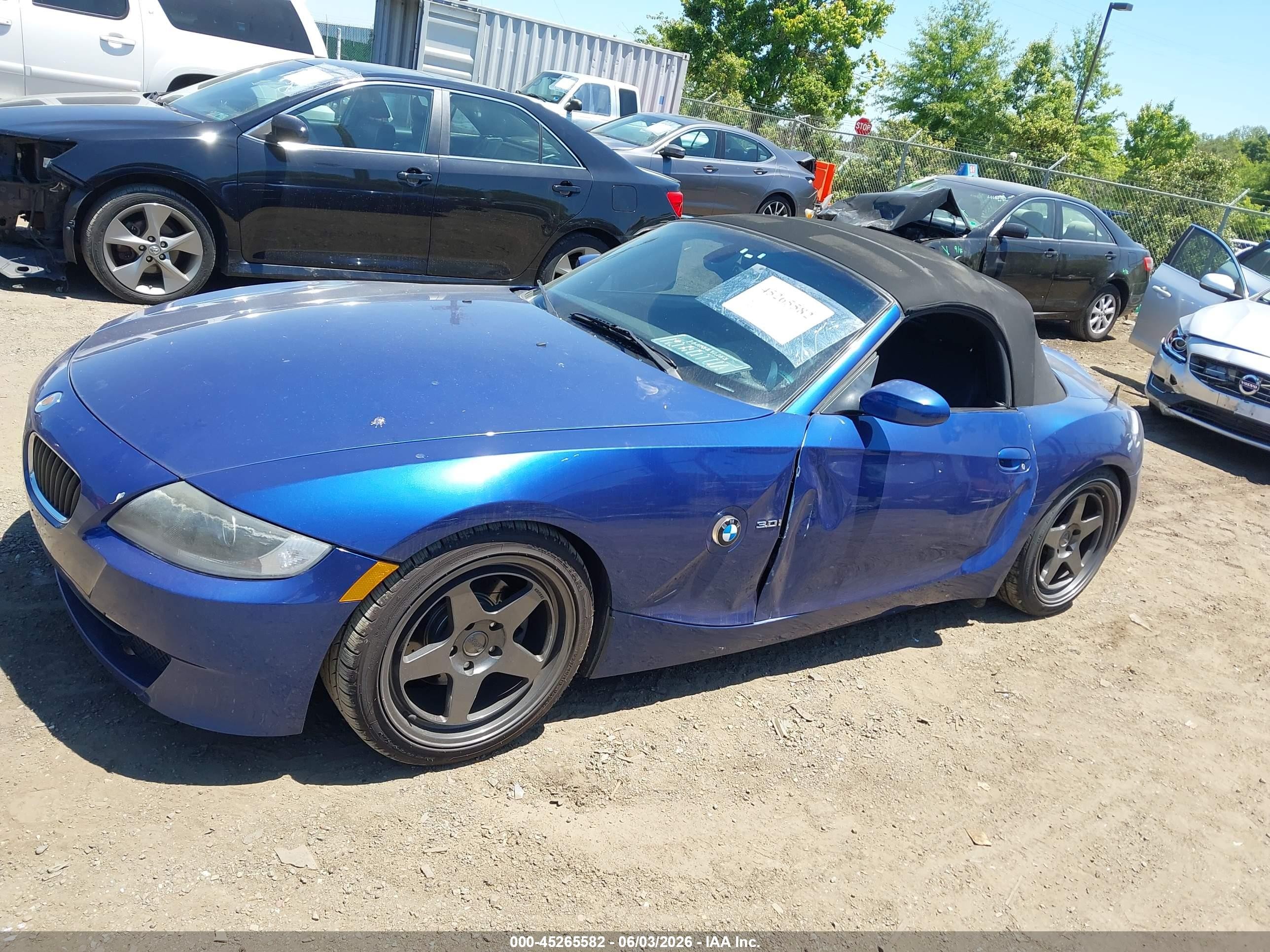 2007 Bmw Z4 3.0i Navy vin: 4USBU335X7LW71233