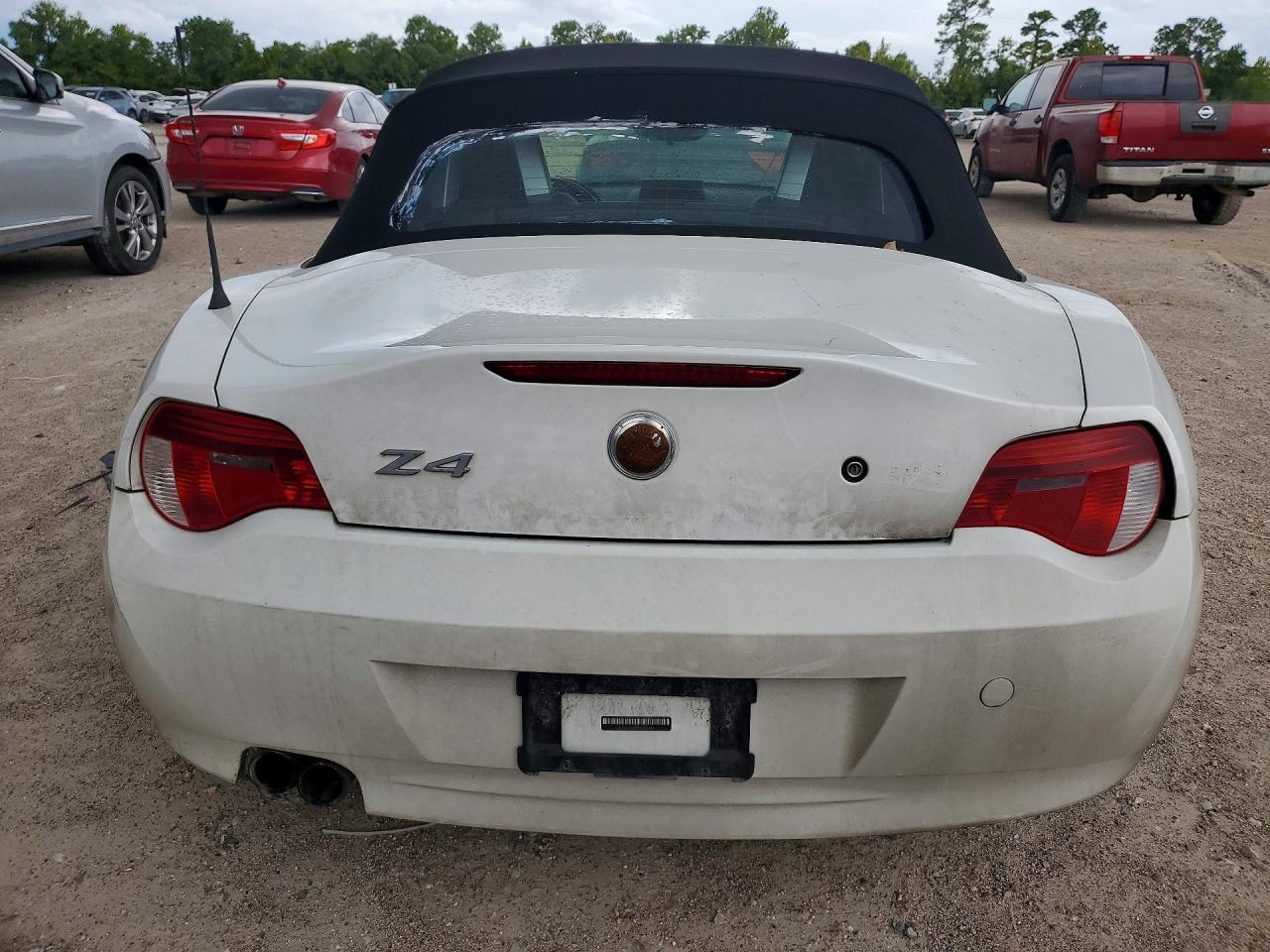 2007 Bmw Z4 3.0si White vin: 4USBU53507LX03683