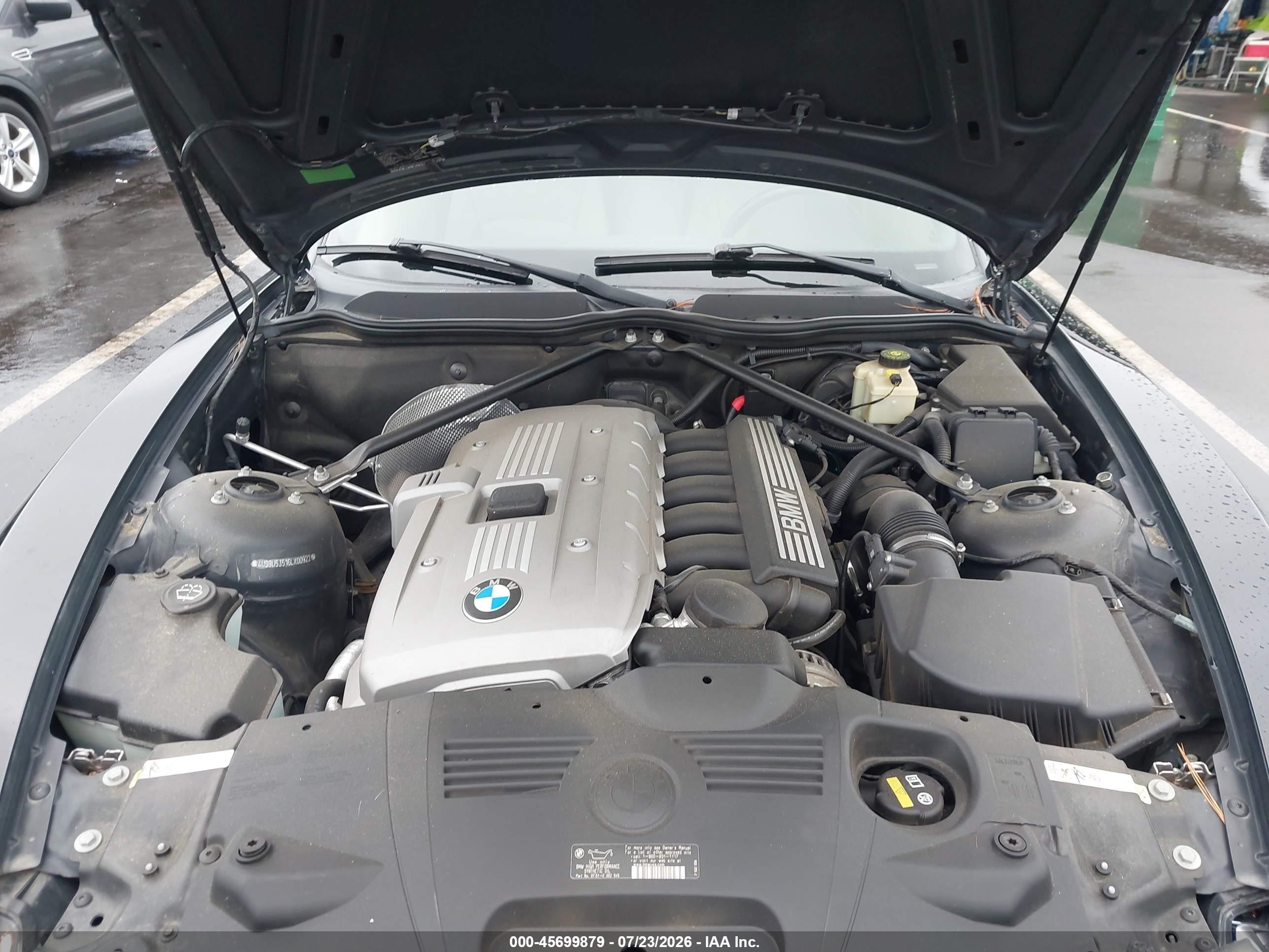2006 Bmw Z4 3.0si Black vin: 4USBU53516LX00922