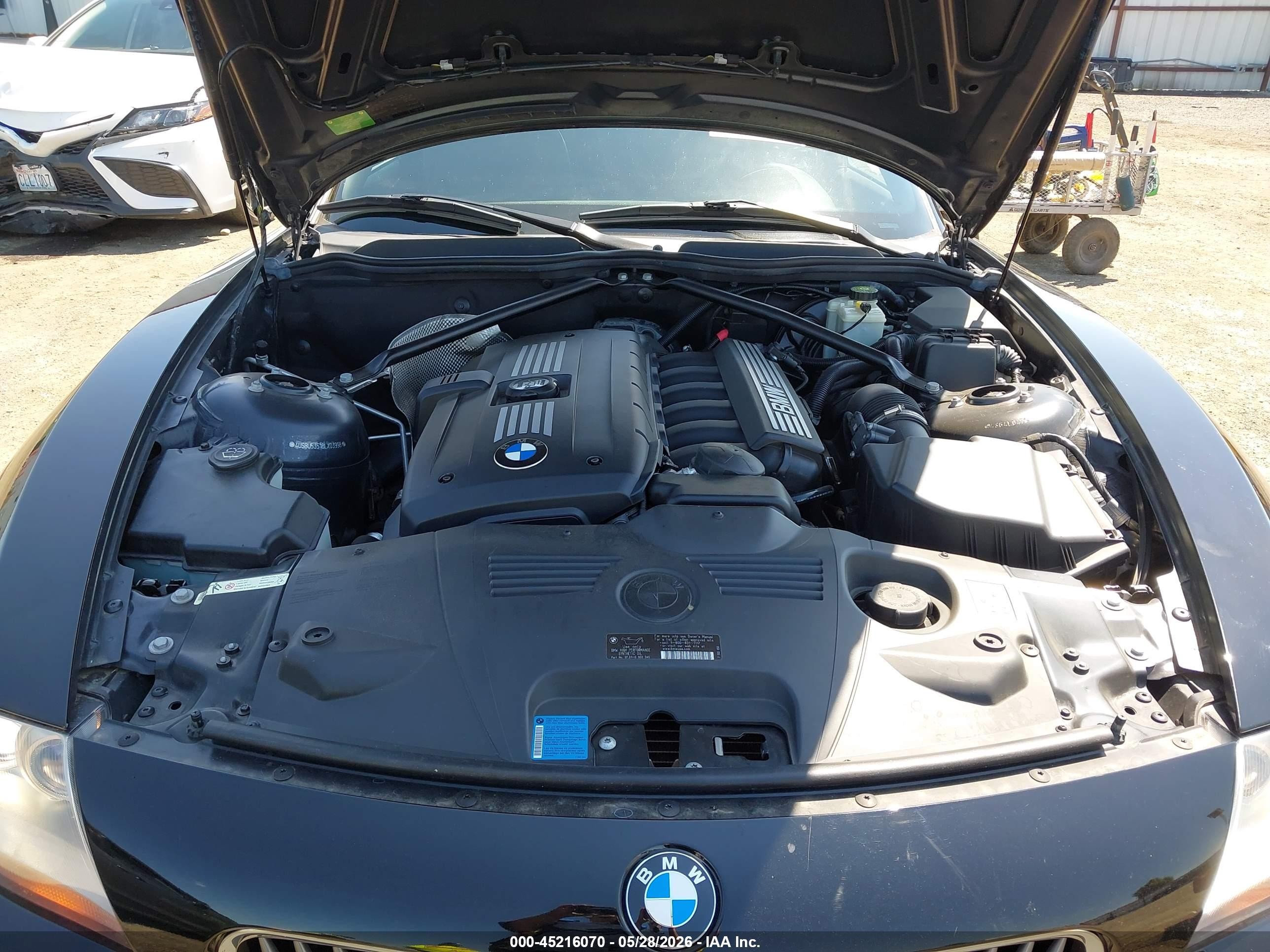2008 Bmw Z4 3.0si Black vin: 4USBU53518LX03998