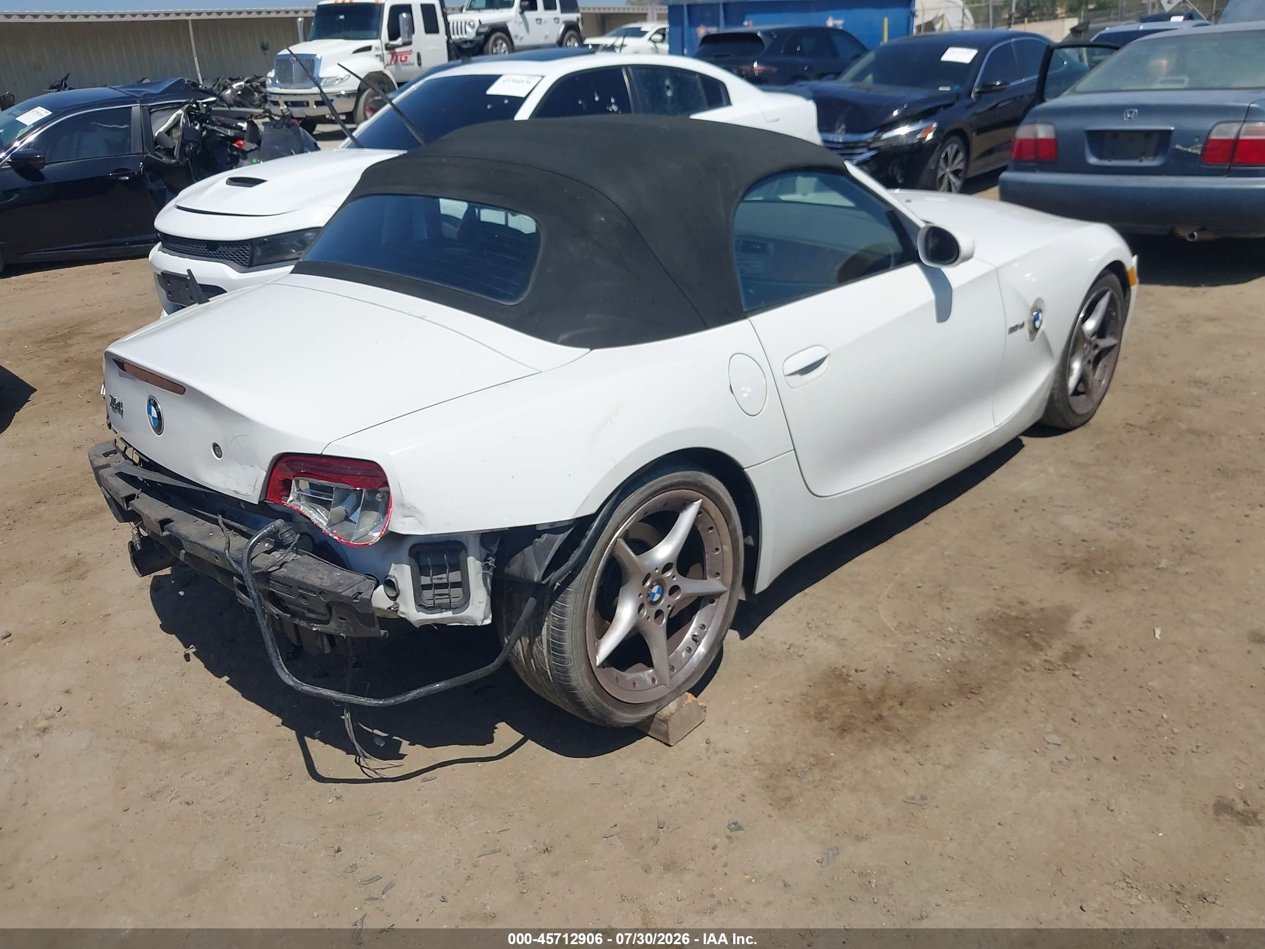 2008 Bmw Z4 3.0si White vin: 4USBU53568LW93503