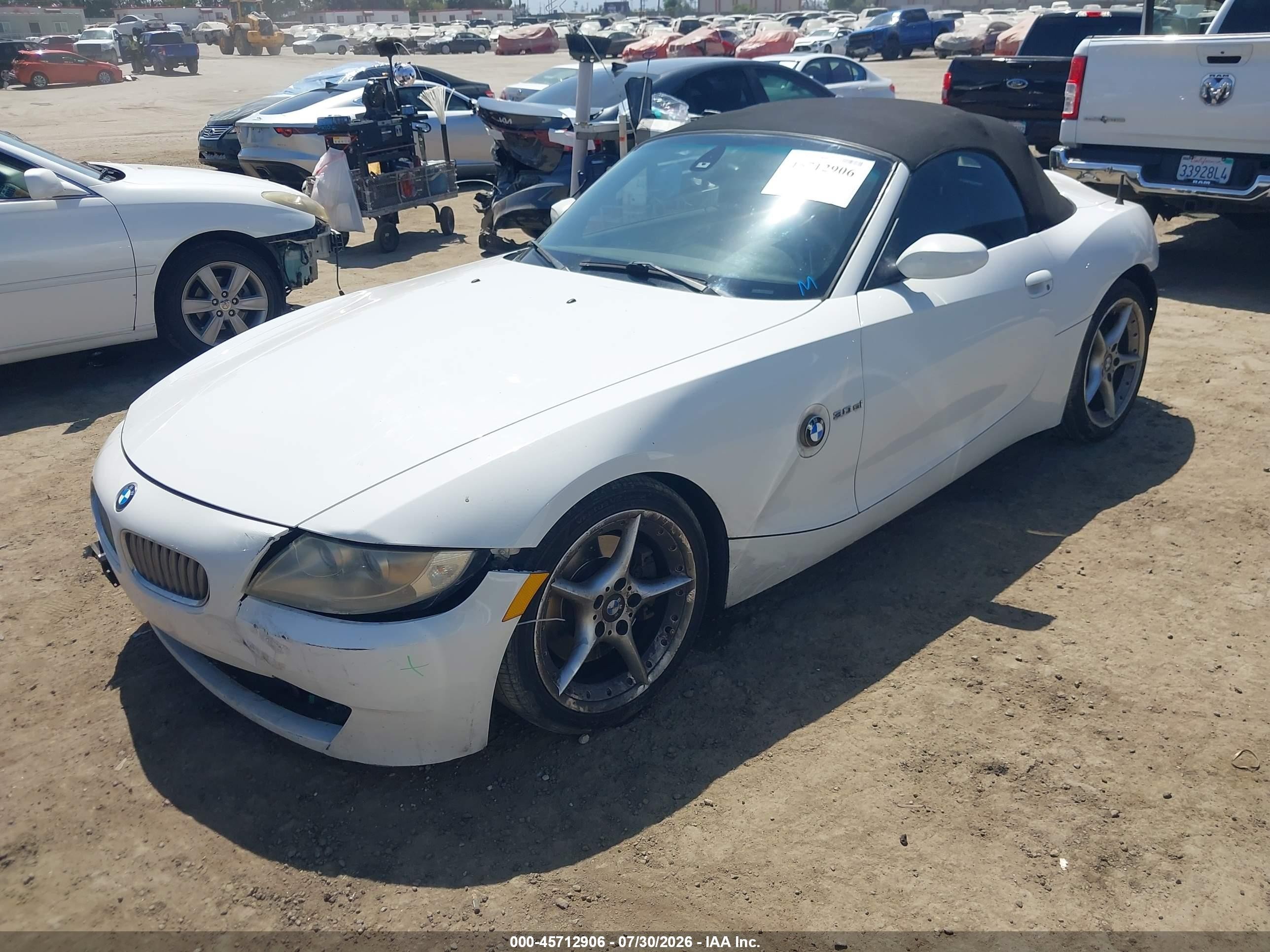 2008 Bmw Z4 3.0si White vin: 4USBU53568LW93503