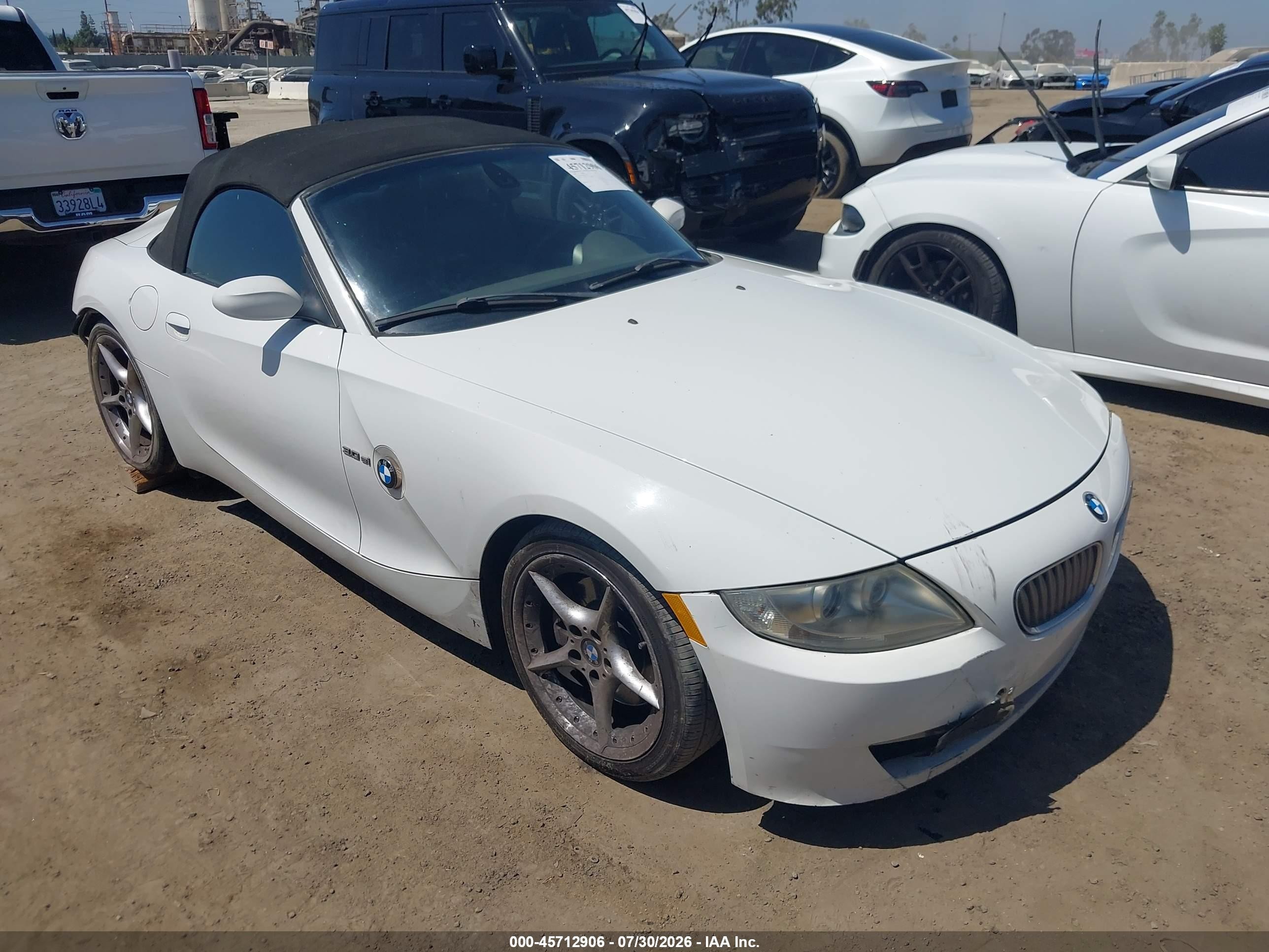 2008 Bmw Z4 3.0si White vin: 4USBU53568LW93503