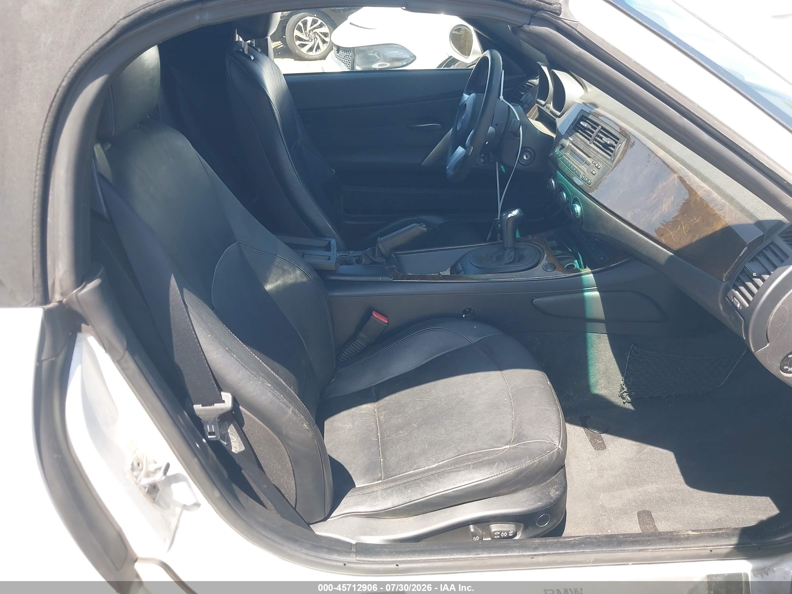 2008 Bmw Z4 3.0si White vin: 4USBU53568LW93503