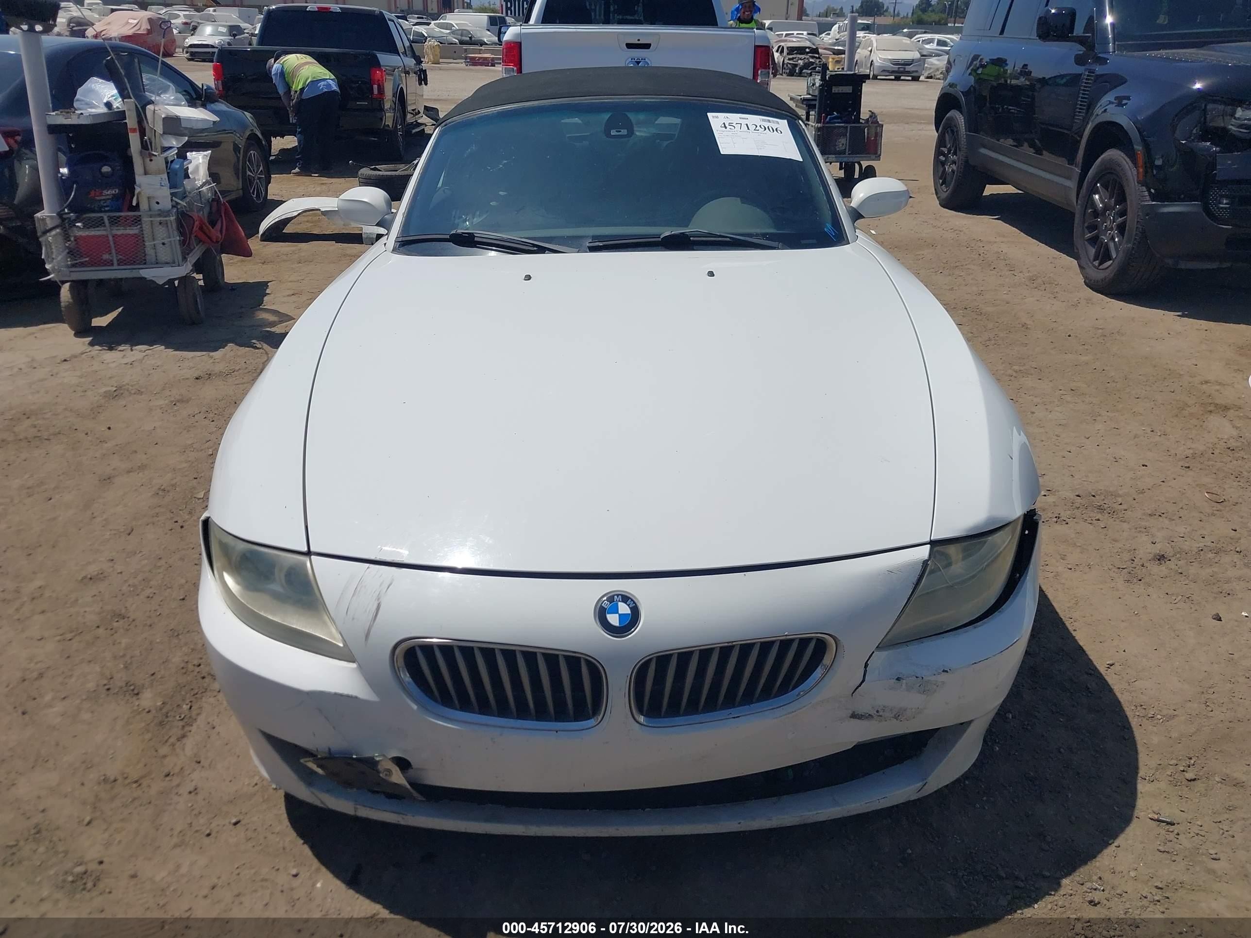 2008 Bmw Z4 3.0si White vin: 4USBU53568LW93503