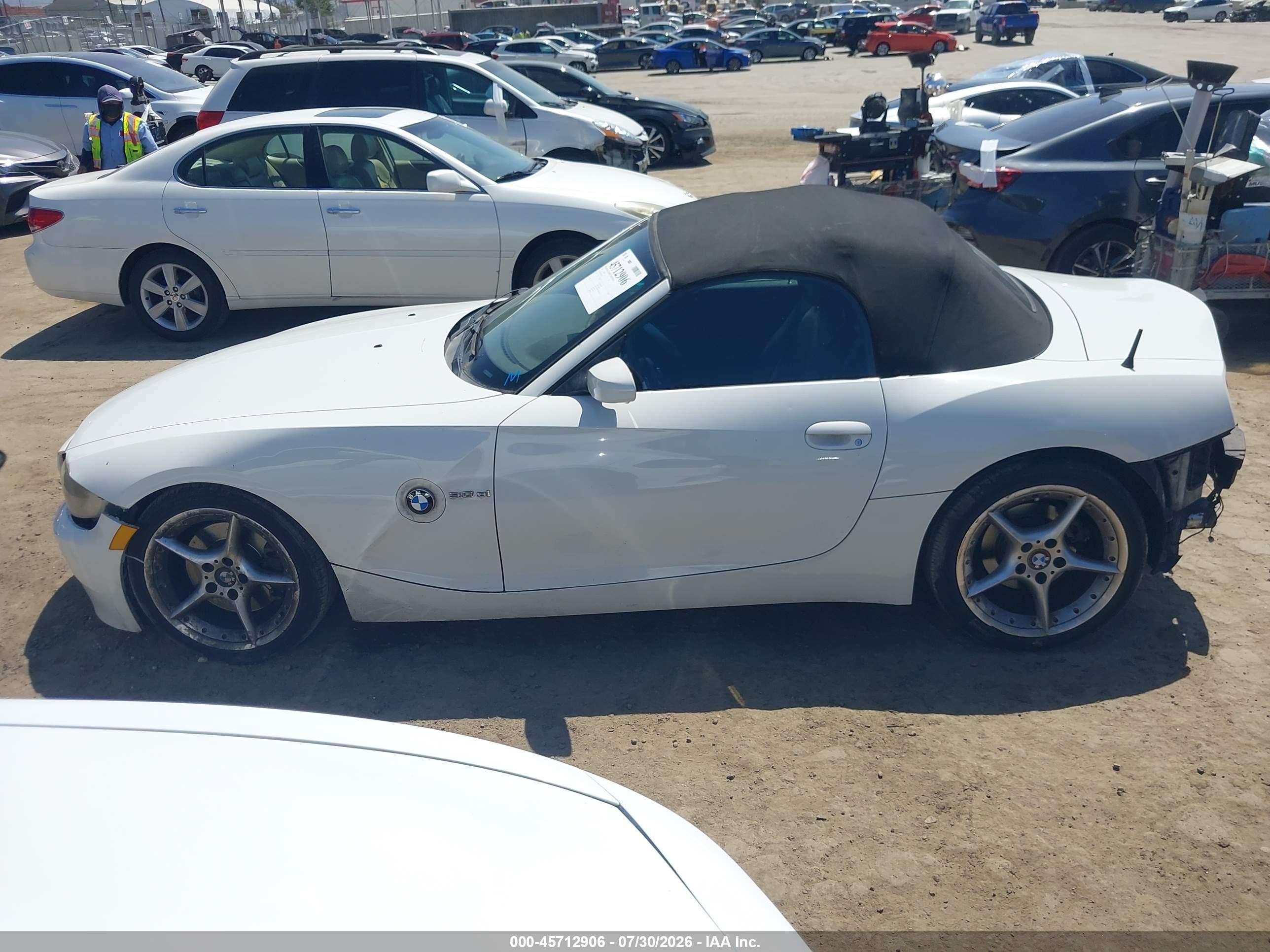 2008 Bmw Z4 3.0si White vin: 4USBU53568LW93503