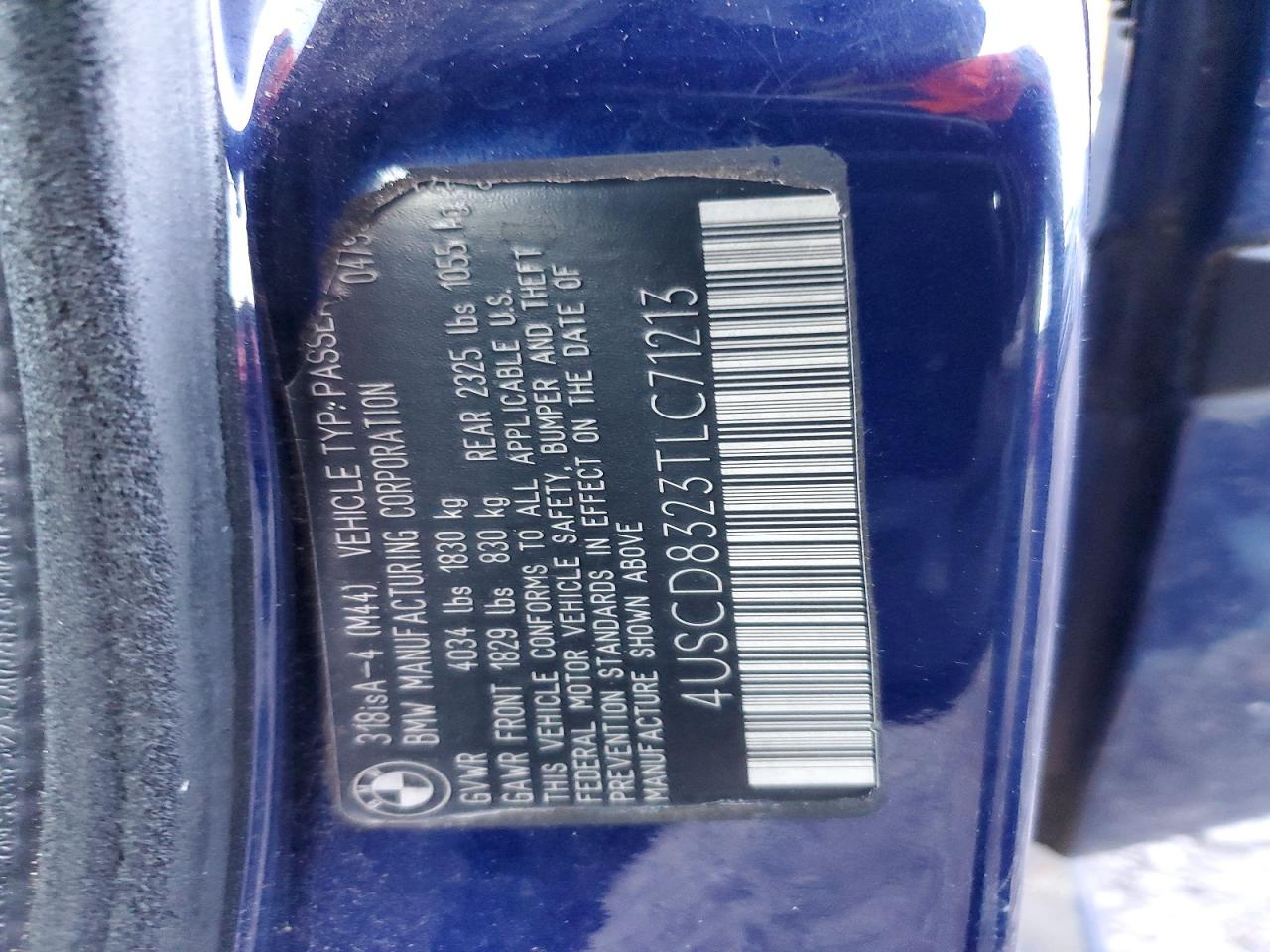 1996 Bmw 318 I Automatic Blue vin: 4USCD8323TLC71213