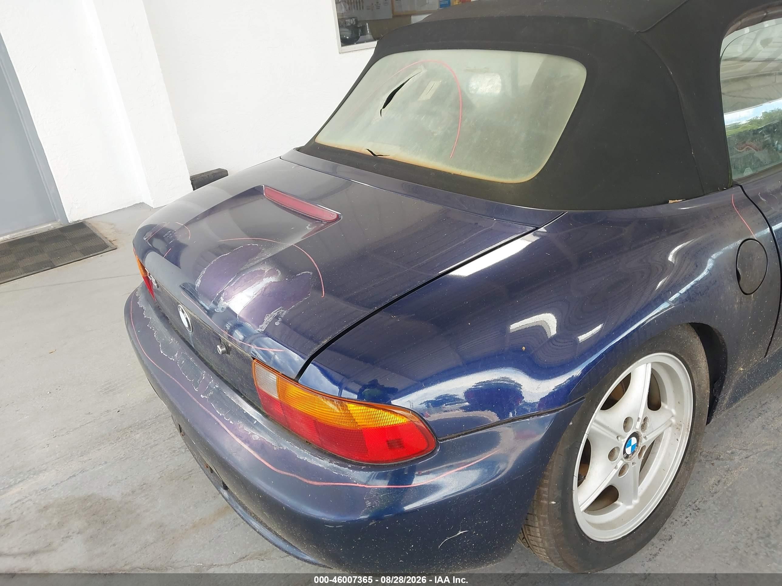 1997 Bmw Z3 1.9l Roadster Blue vin: 4USCH7320VLE05080