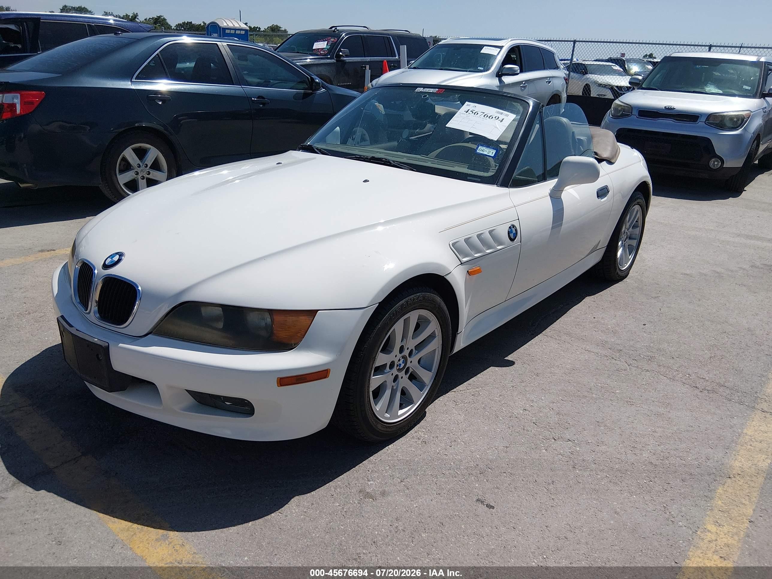 1996 Bmw Z3 1.9 White vin: 4USCH7321TLB69293