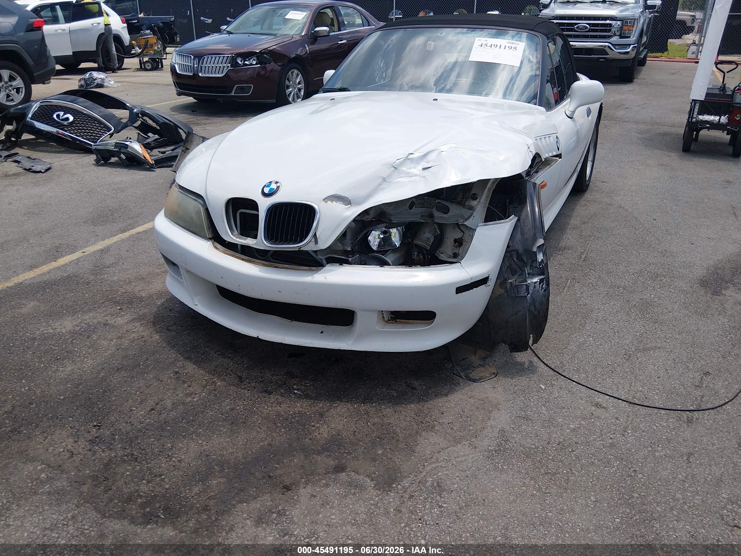 1997 Bmw Z3 1.9l Roadster White vin: 4USCH7326VLE04662