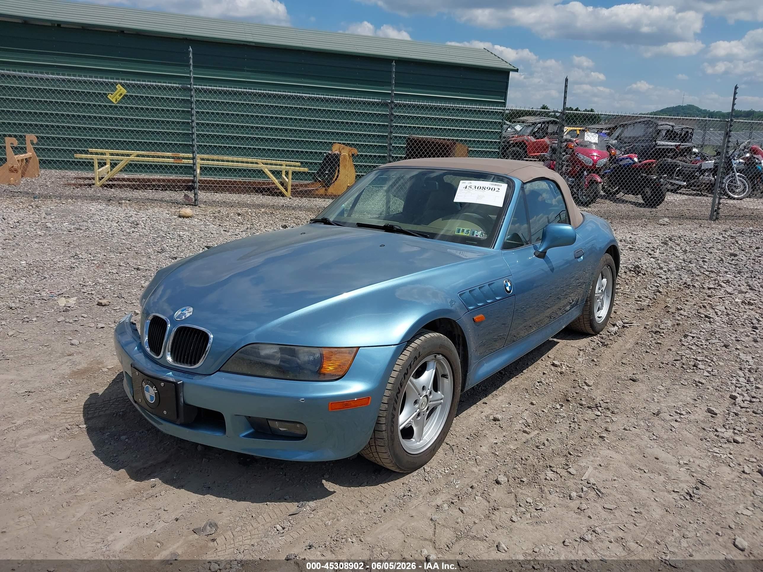 1997 Bmw Z3 1.9l Roadster Light Blue vin: 4USCH7328VLB80715