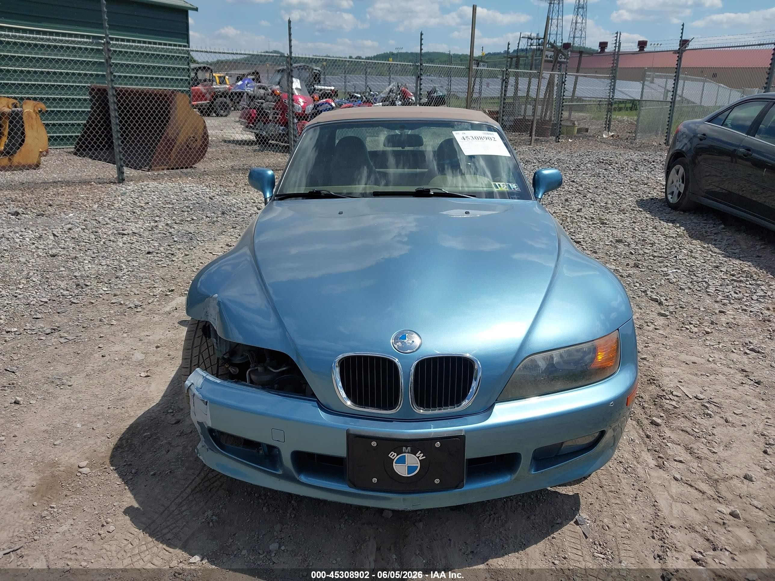 1997 Bmw Z3 1.9l Roadster Light Blue vin: 4USCH7328VLB80715