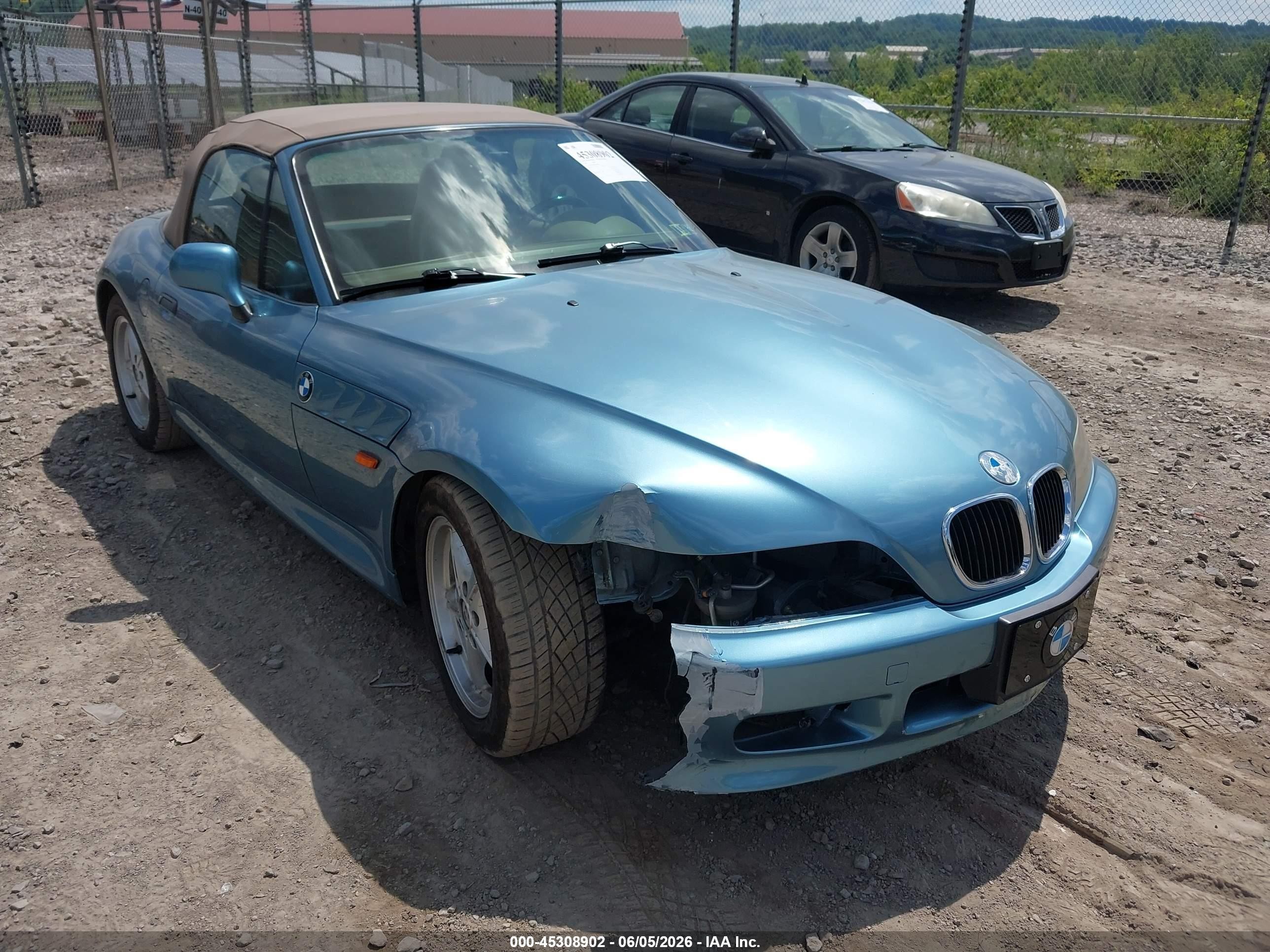 1997 Bmw Z3 1.9l Roadster Light Blue vin: 4USCH7328VLB80715