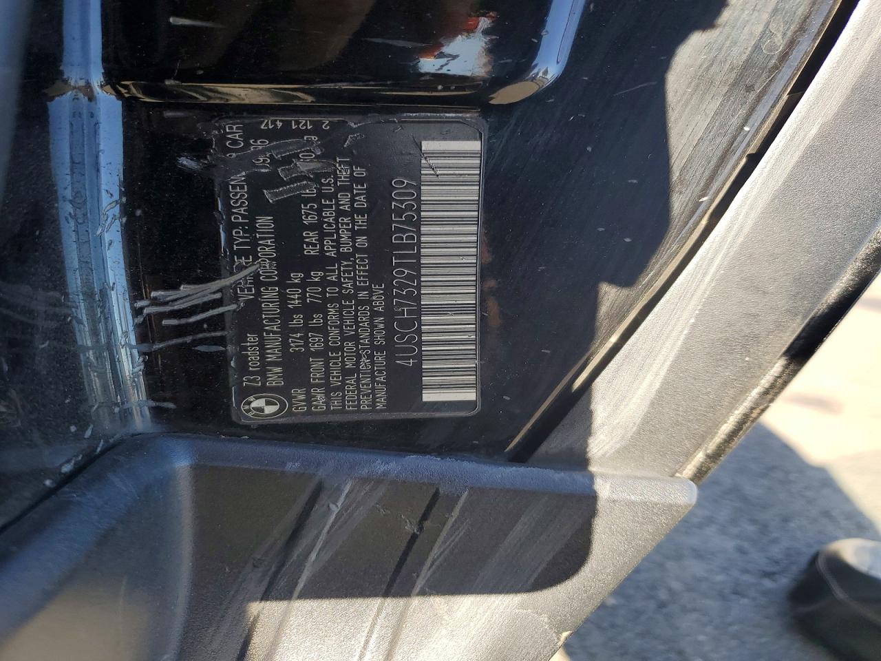 1996 Bmw Z3 1.9 Черный vin: 4USCH7329TLB75309