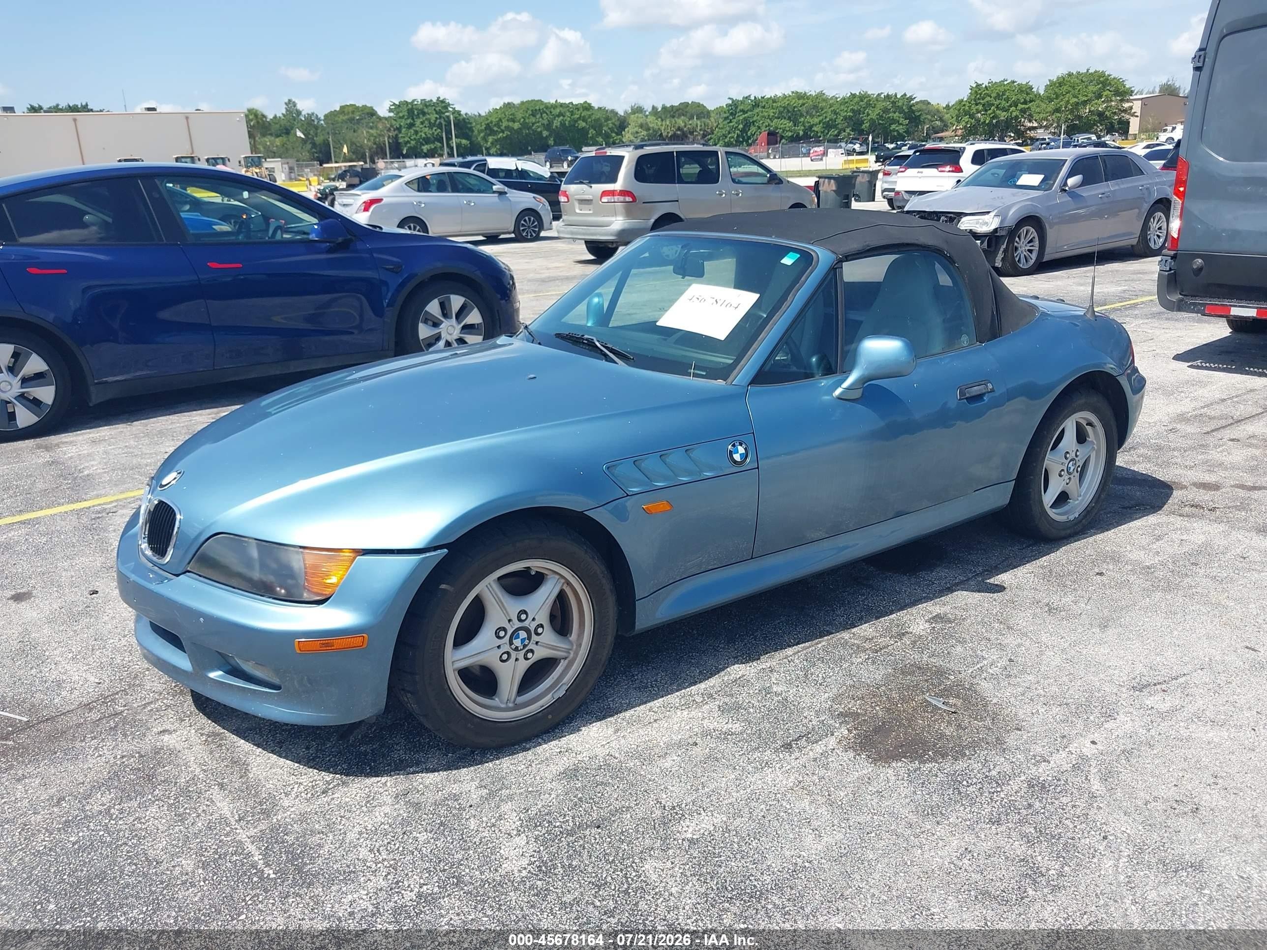 1998 Bmw Z3 1.9 Blue vin: 4USCH7331WLD16628