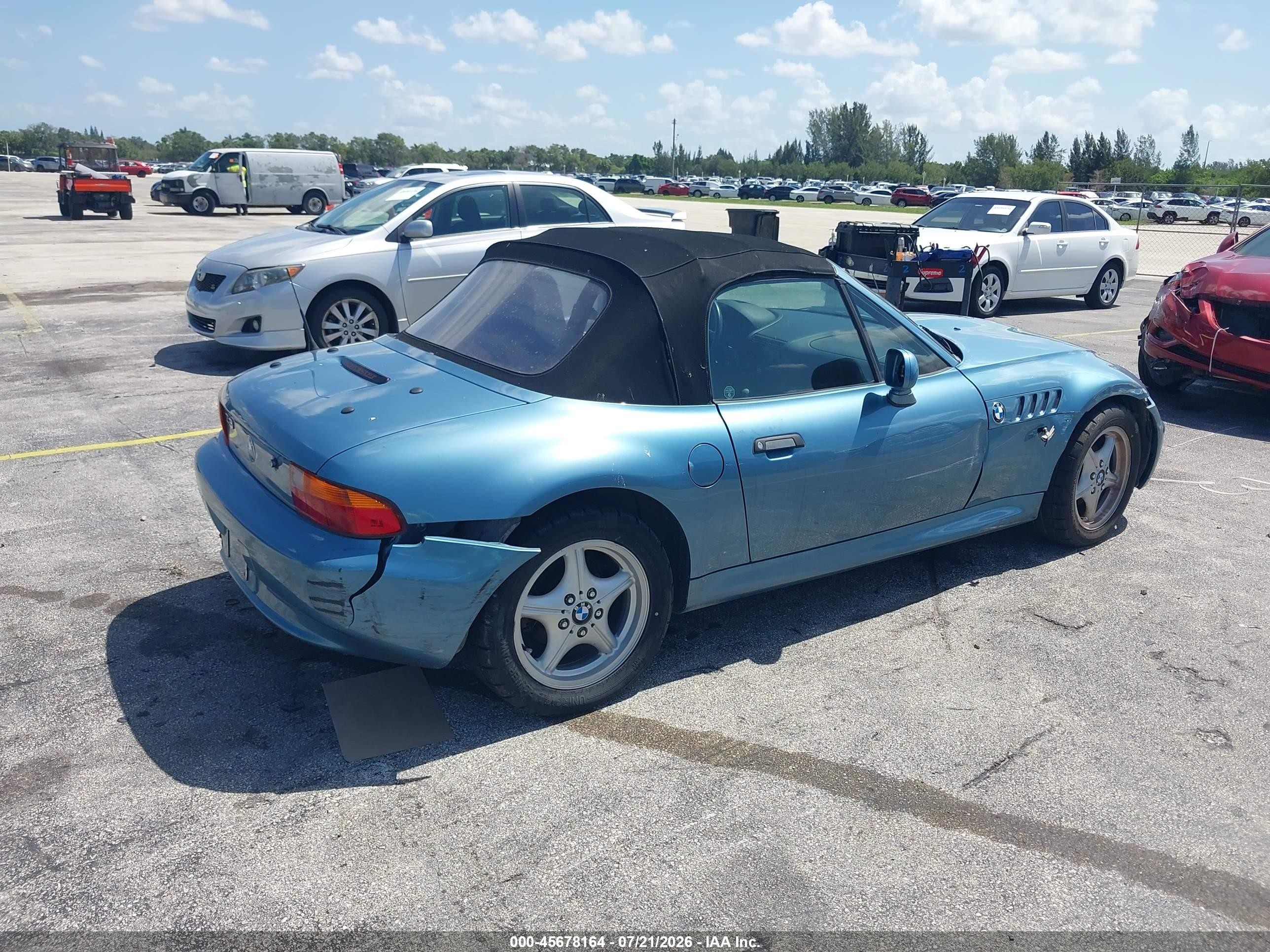 1998 Bmw Z3 1.9 Blue vin: 4USCH7331WLD16628