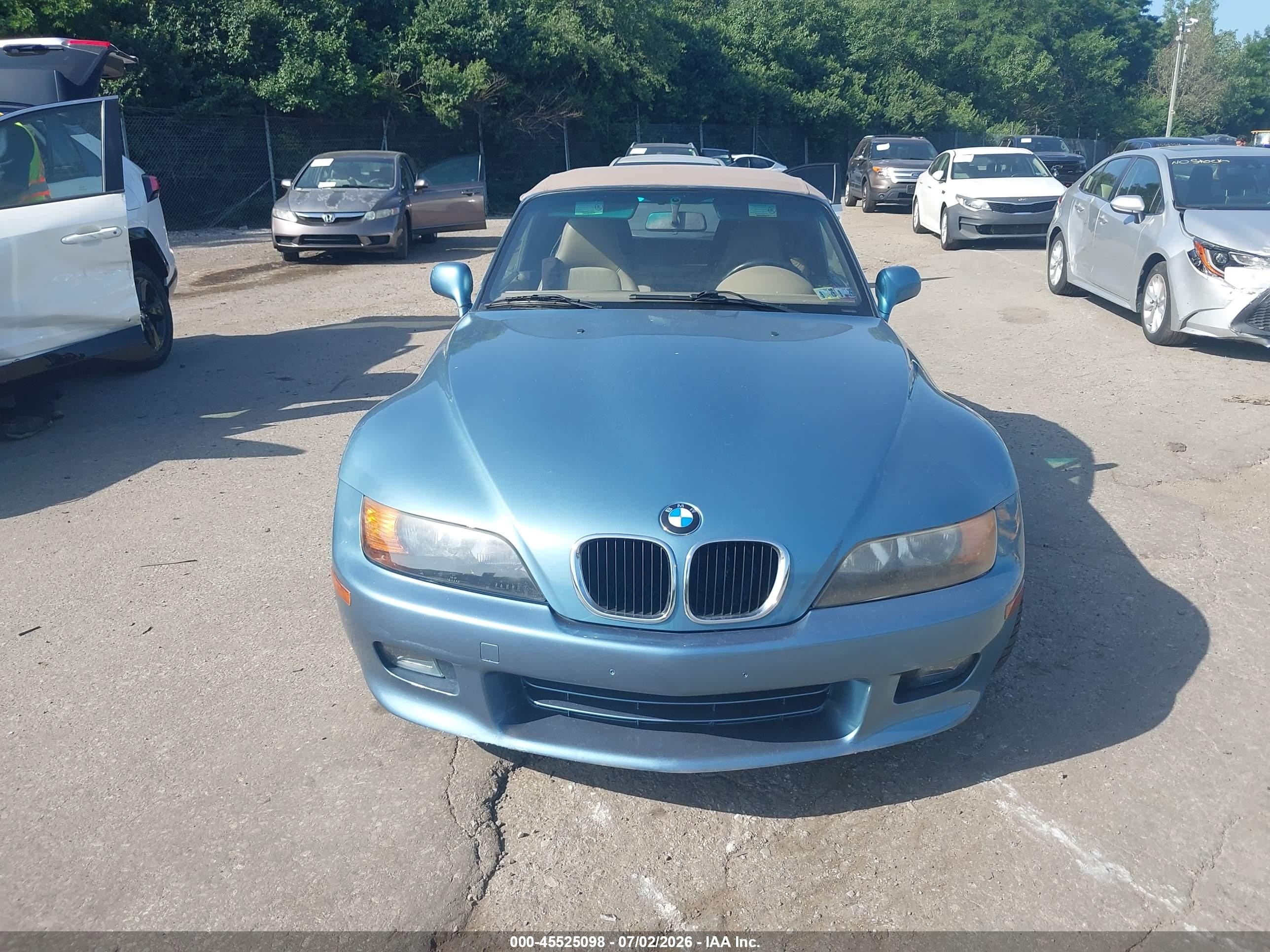 1998 Bmw Z3 2.8 Light Blue vin: 4USCJ3322WLC09866