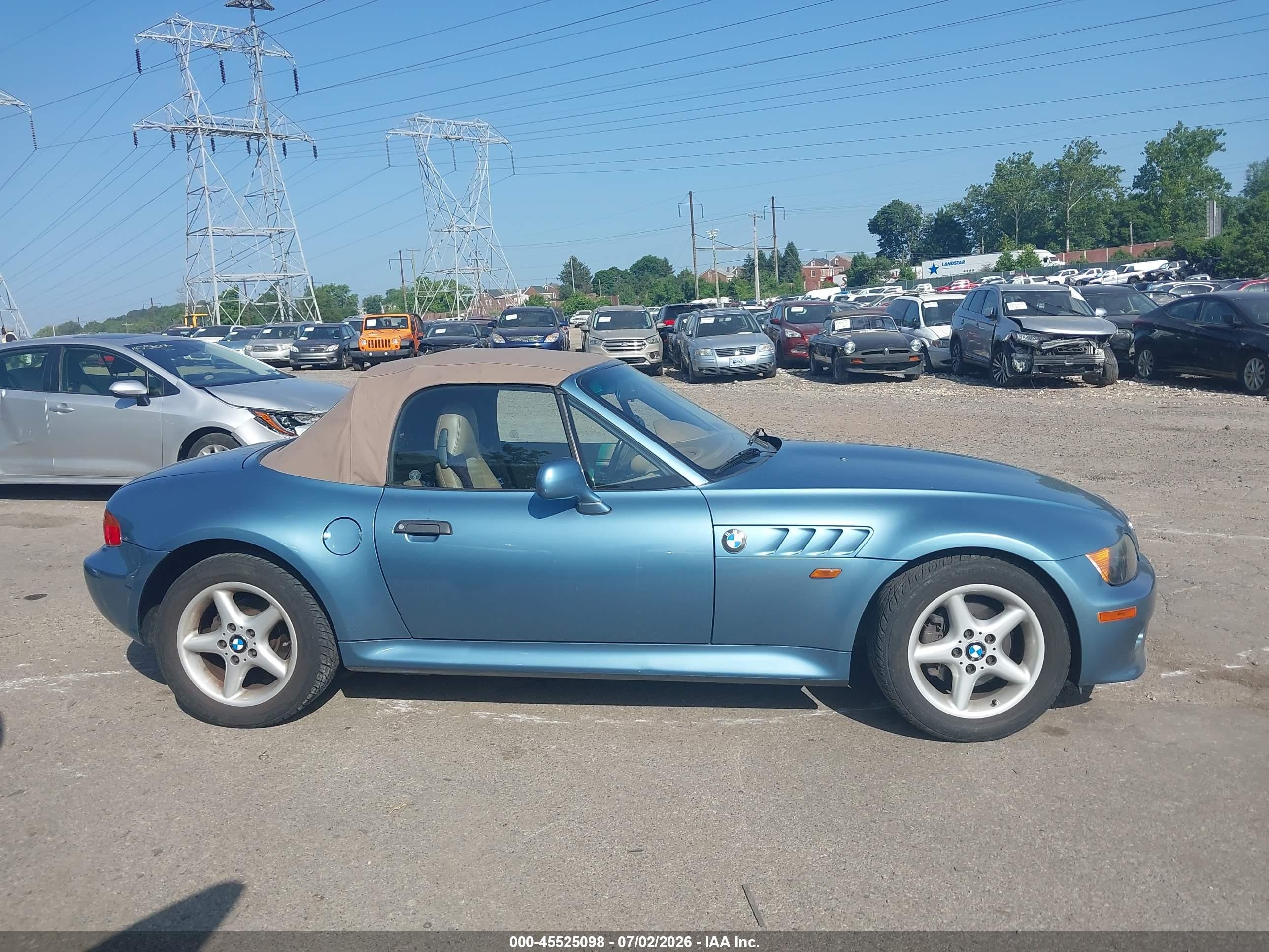 1998 Bmw Z3 2.8 Light Blue vin: 4USCJ3322WLC09866