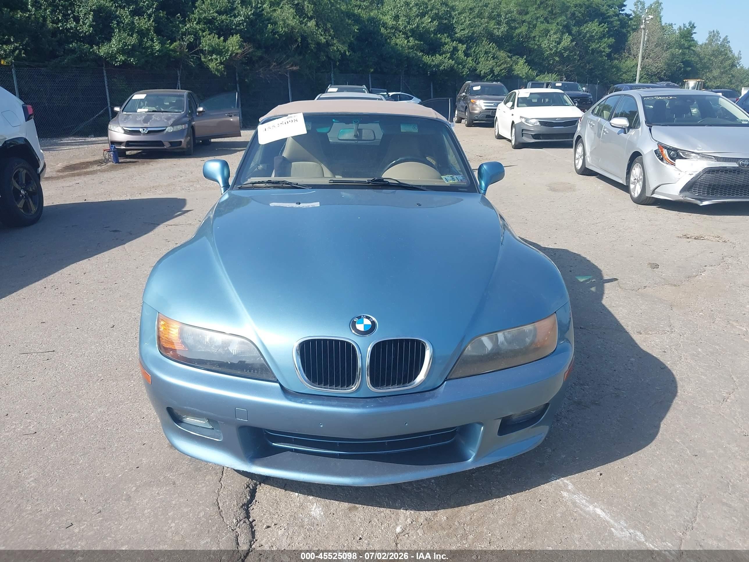 1998 Bmw Z3 2.8 Light Blue vin: 4USCJ3322WLC09866