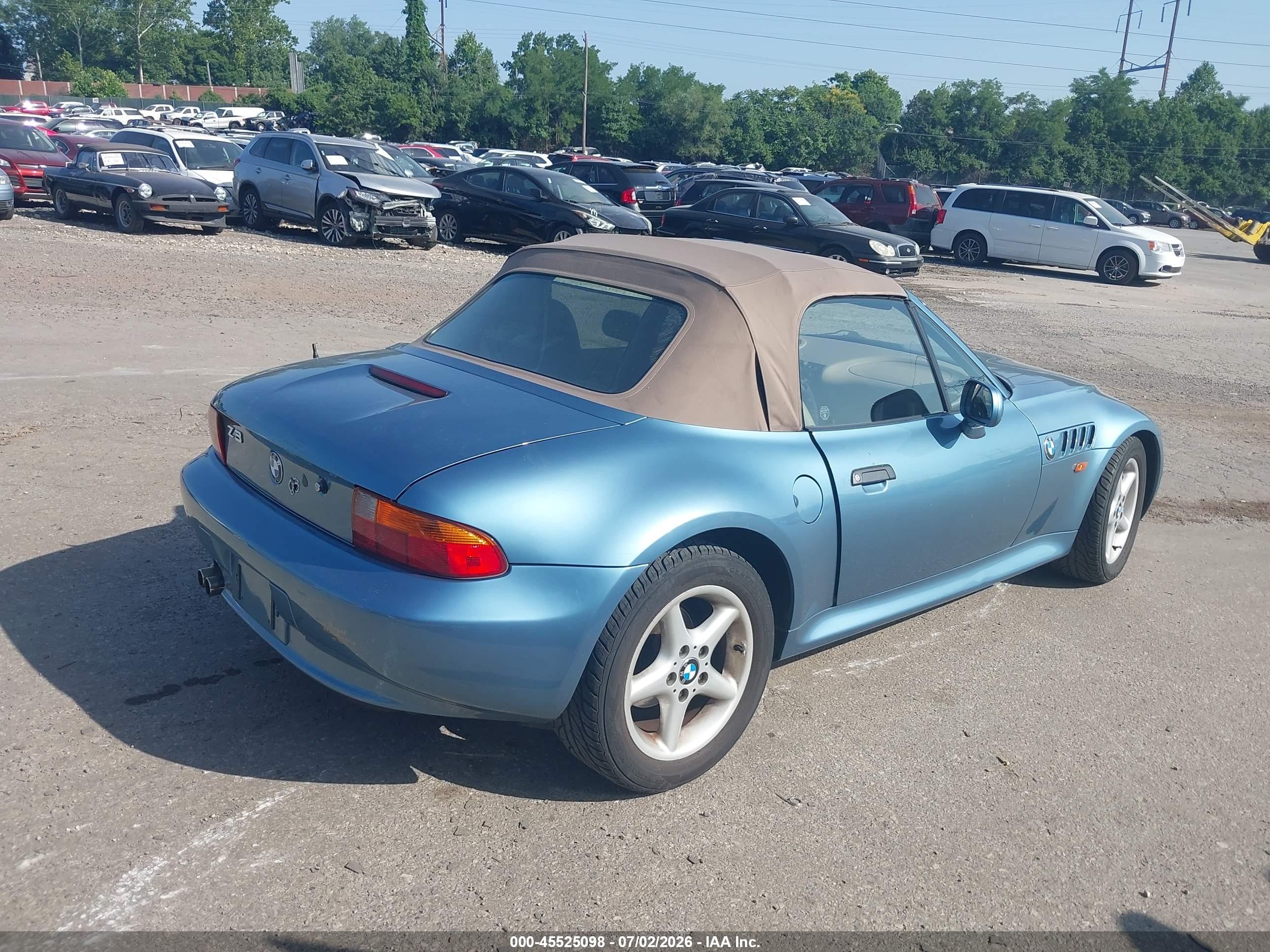 1998 Bmw Z3 2.8 Light Blue vin: 4USCJ3322WLC09866