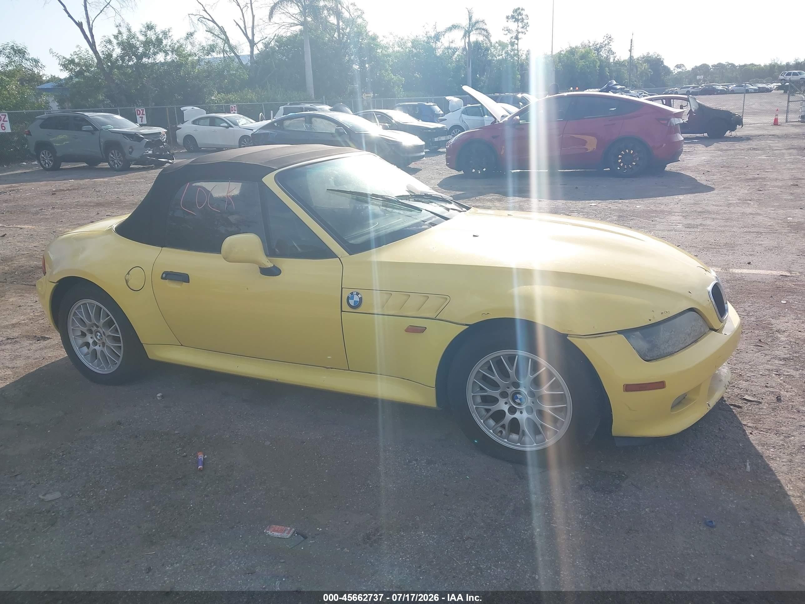 1998 Bmw Z3 2.8 Yellow vin: 4USCJ3323WLC10329